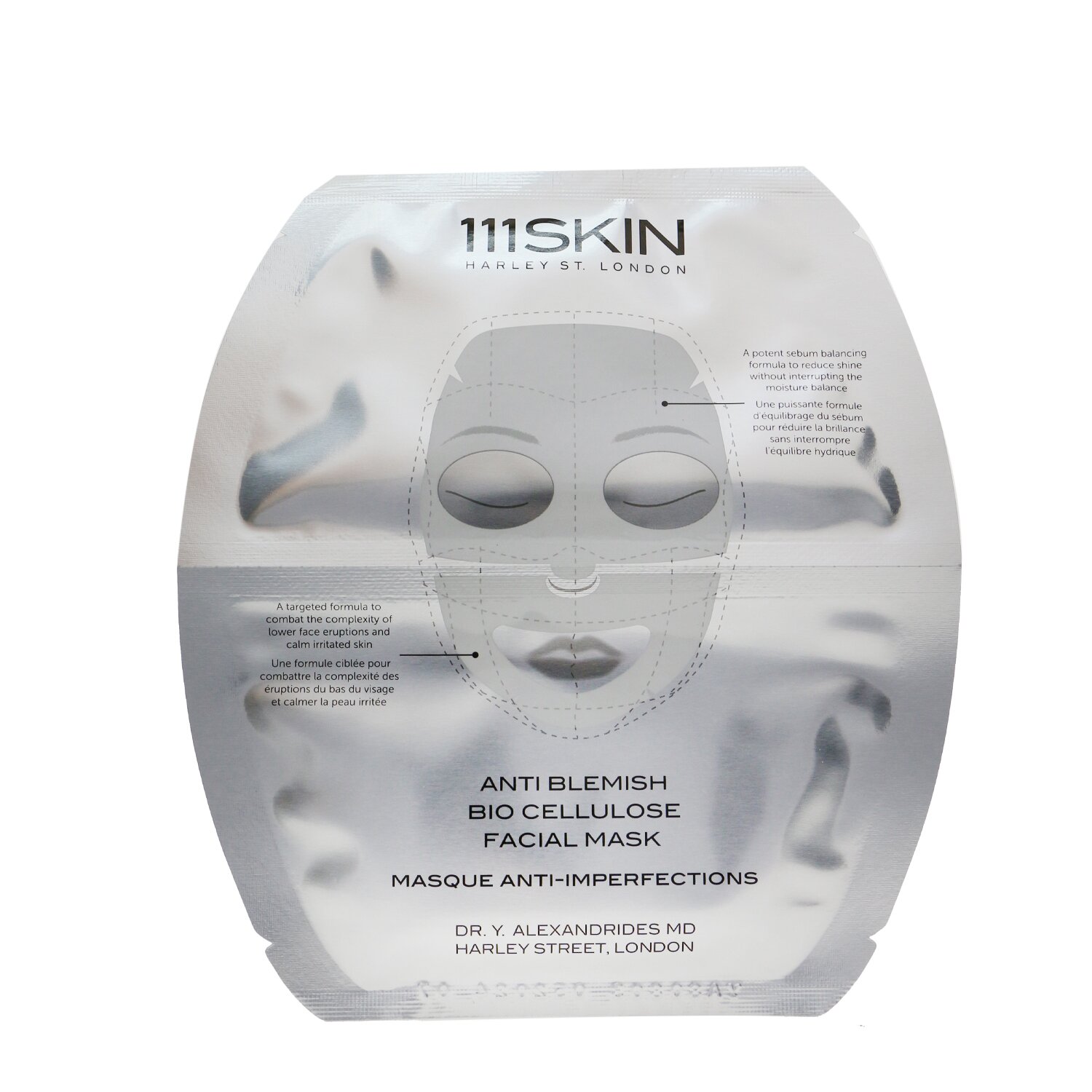 111skin Anti Blemish Bio Cellulose Facial Mask (Upper Mask & Lower Mask for Face) 5x25ml/0.85oz