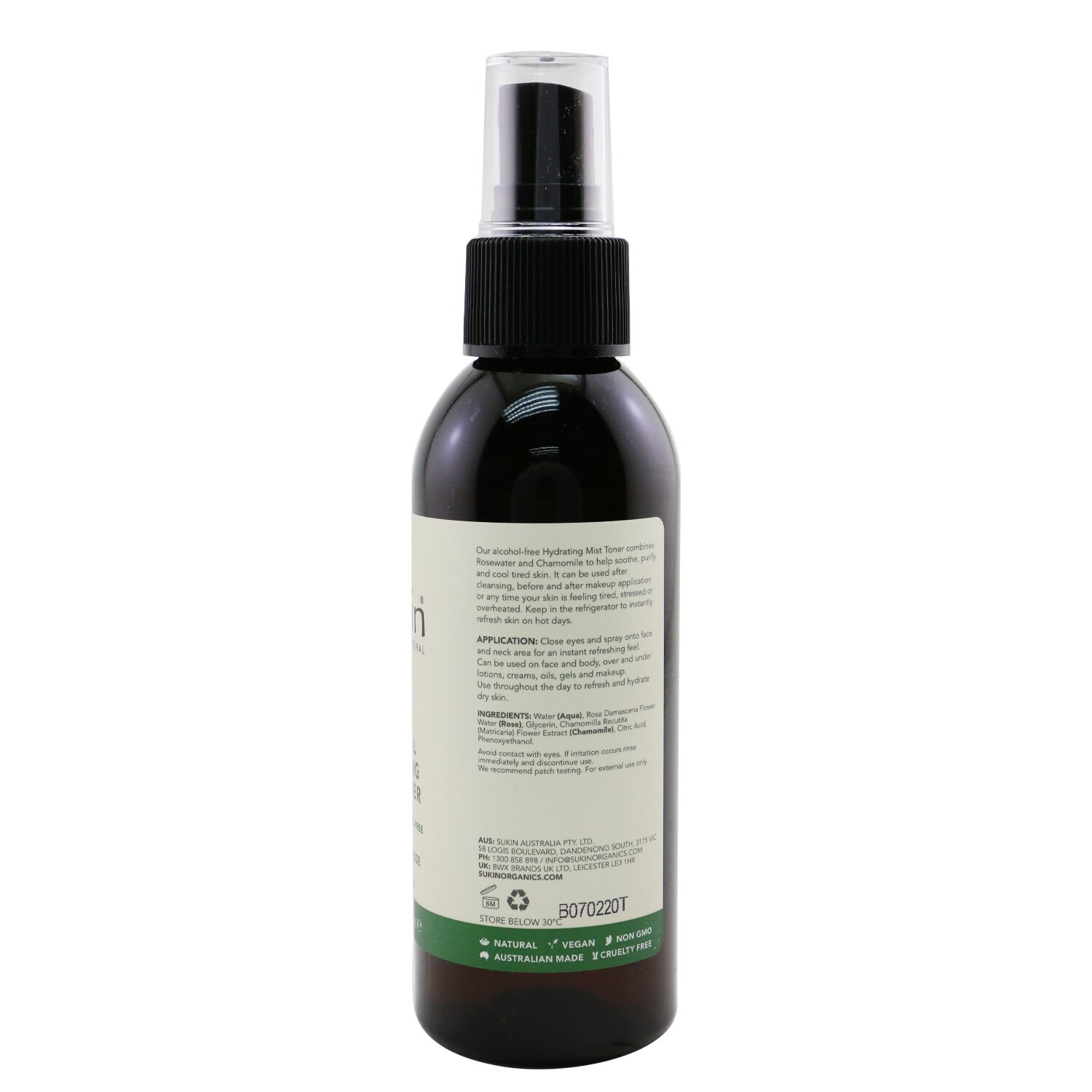 Sukin Original Hydrating Mist Toner - Chamomile & Rose (All Skin Types) 125ml/4.23oz