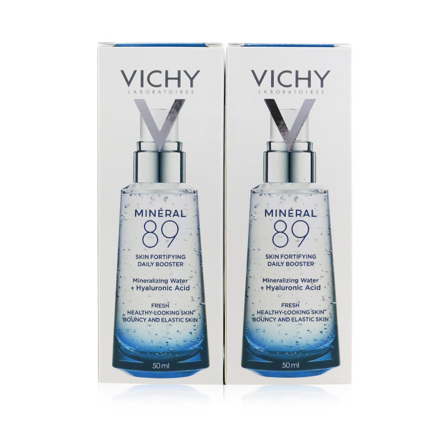 Vichy Mineral 89 Fortifying & Plumping Daily Booster (89% Mineralizing Water + Hyaluronic Acid) Duo Pack 2x50ml/1.7oz