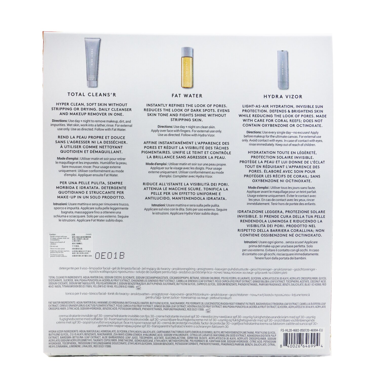 Fenty Beauty by Rihanna FENTY SKIN Start'R Set: Total Cleans'R 45ml + Fat Water 50ml + Hydra Vizor 30ml 3pcs
