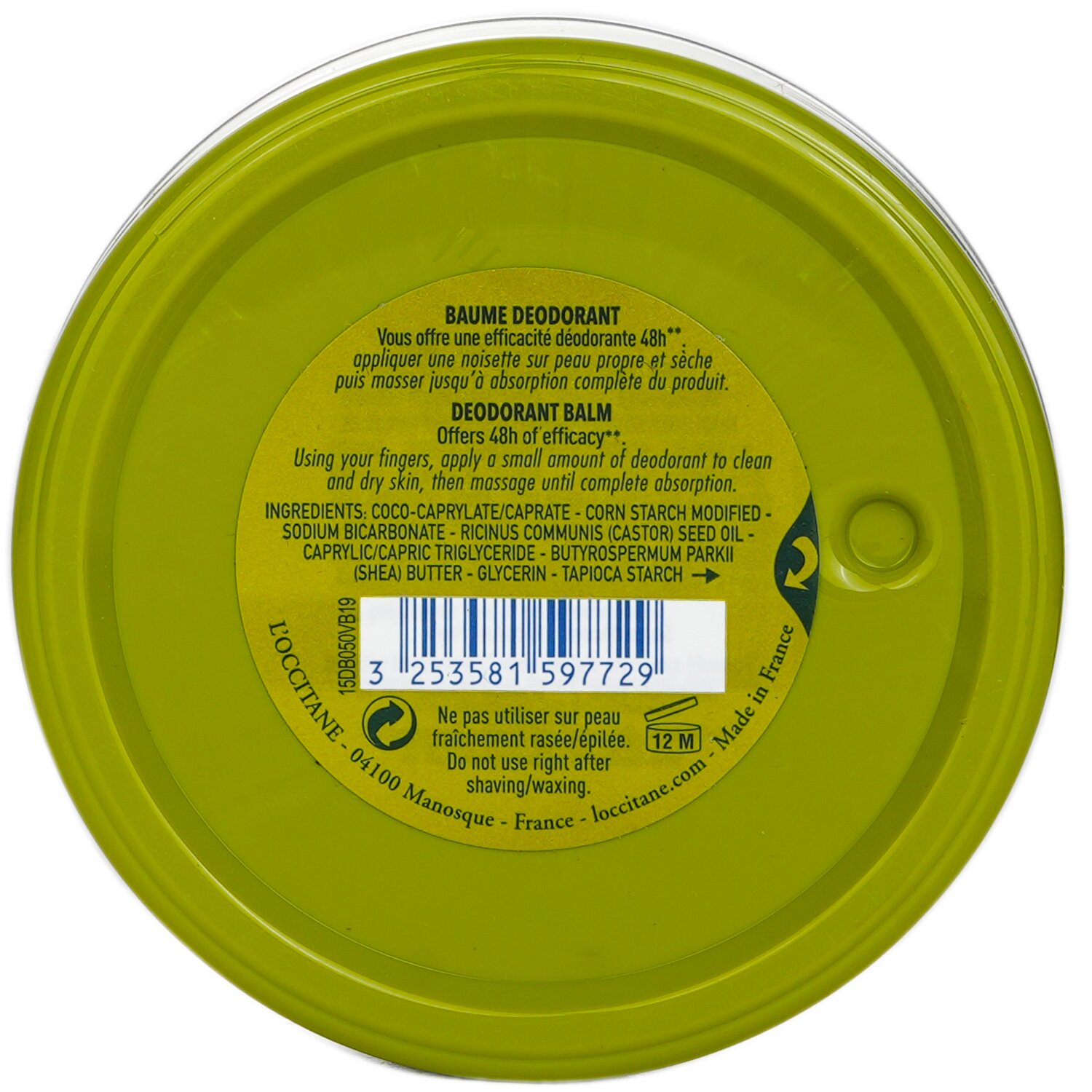 L'Occitane Dezodorant Verveine (Verbena) - 0% soli aluminium 50g/1.7oz