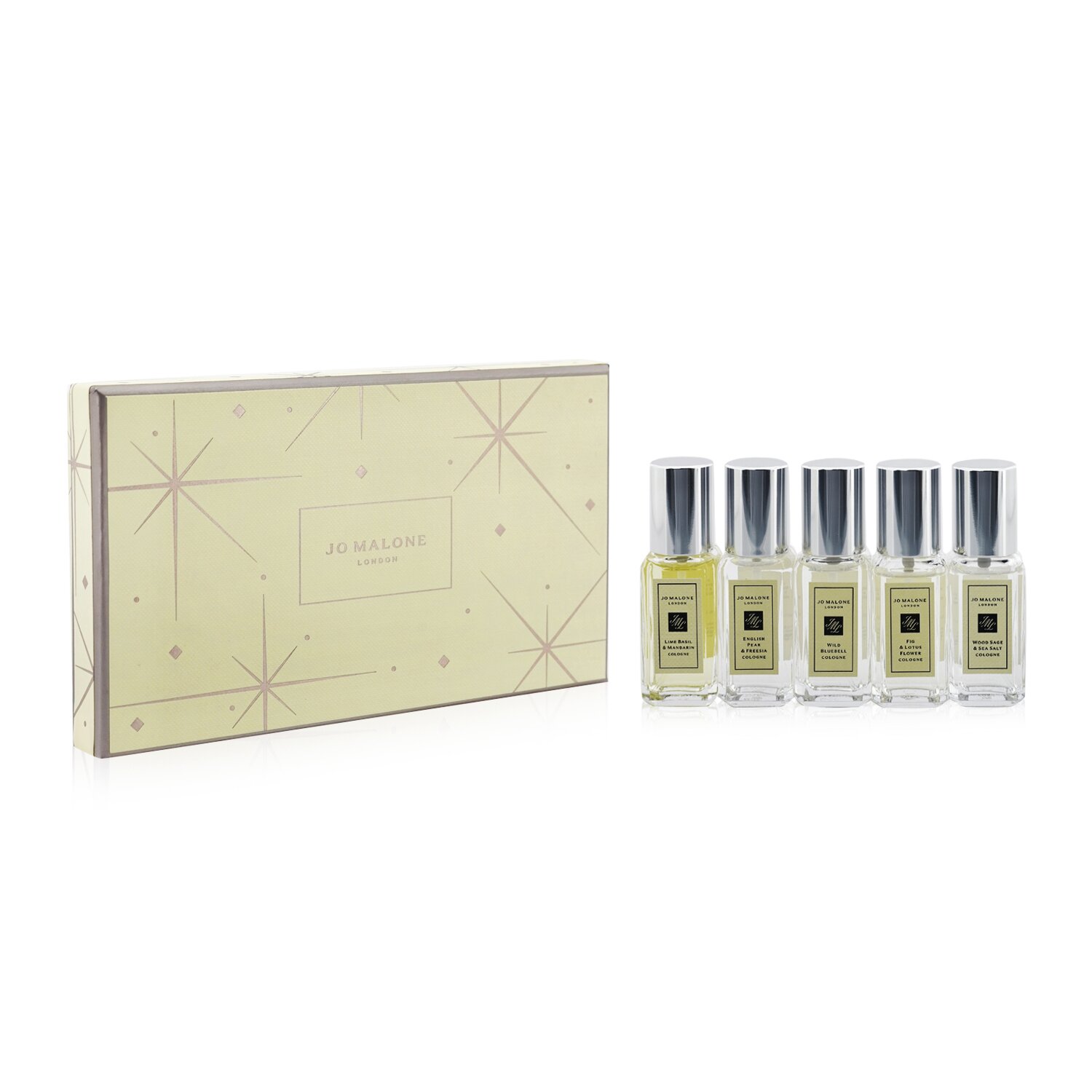 Jo Malone Cologne Collection: Lime Basil & Mandarin, English Pear & Freesia, Wild Bluebell, Fig & Lotus Flower, Wood Sage & Sea Salt 5x9ml/0.3oz