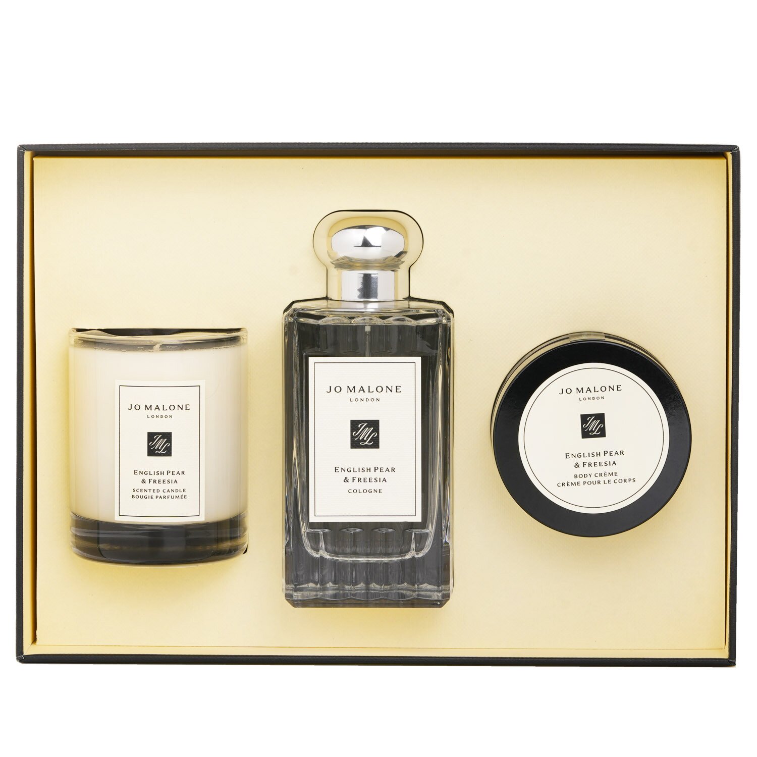 Jo Malone English Pear & Freesia Coffret: Cologne Spray 100ml/3.4oz + Body Cream 50ml/1.7oz + Scented Candle 4.78cm/1.88inches (Height) 3pcs