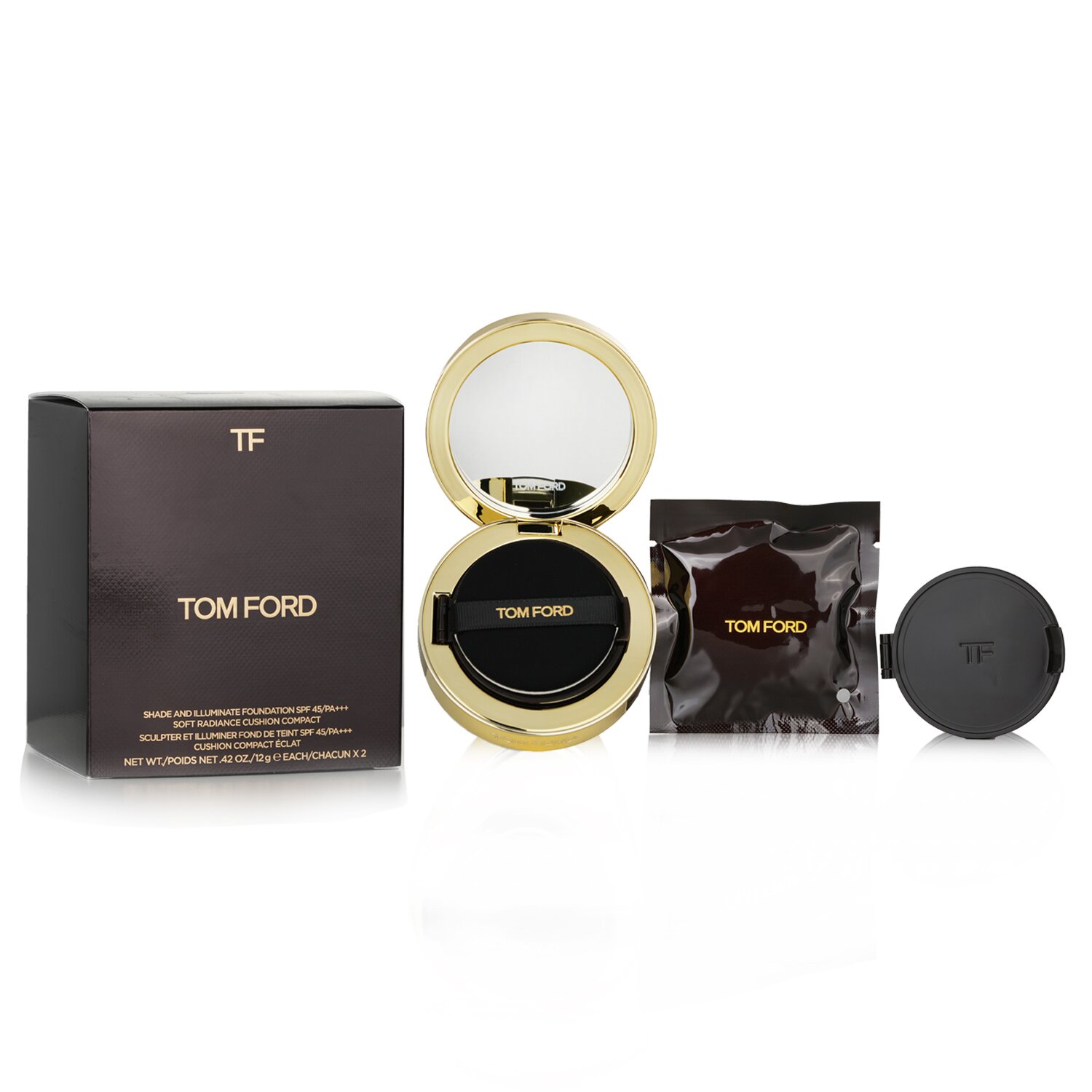 Tom Ford Shade And Illuminate Foundation Soft Radiance Cushion Compact SPF 45 With Extra Refill 2x12g/0.42oz