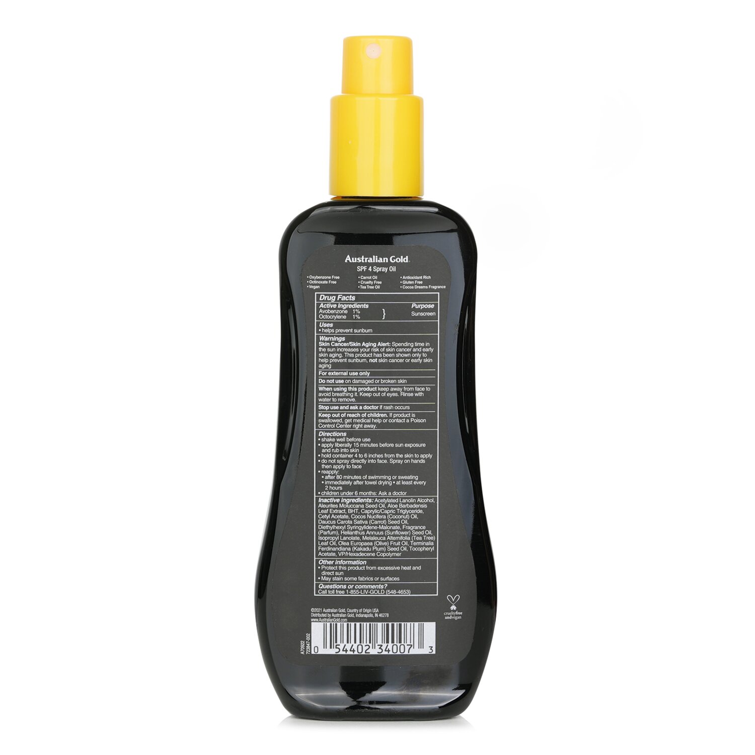 Australian Gold Hydrating Spray Oil Sunscreen SPF 4 237ml/8oz