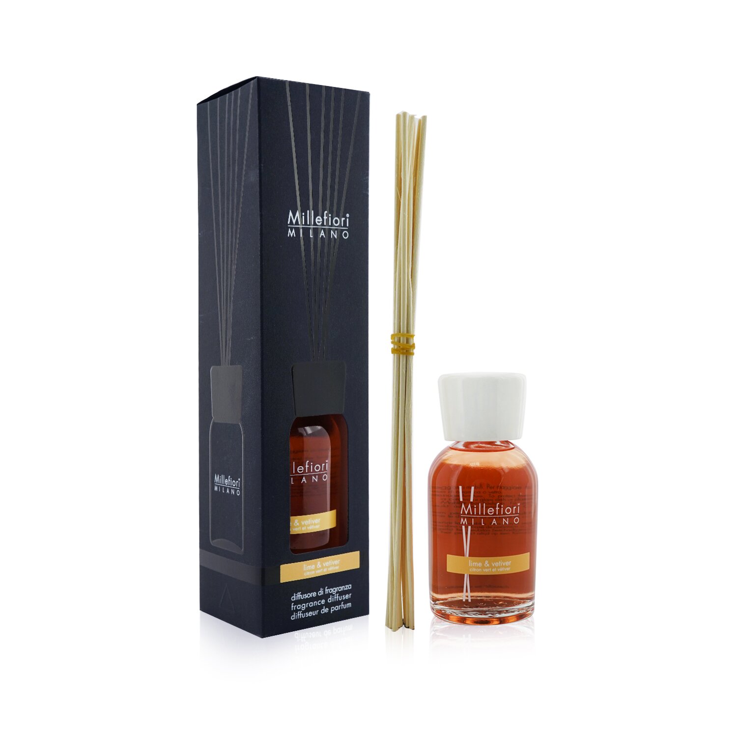 Millefiori Natural Fragrance Diffuser - Lime & Vetiver 250ml/8.45oz