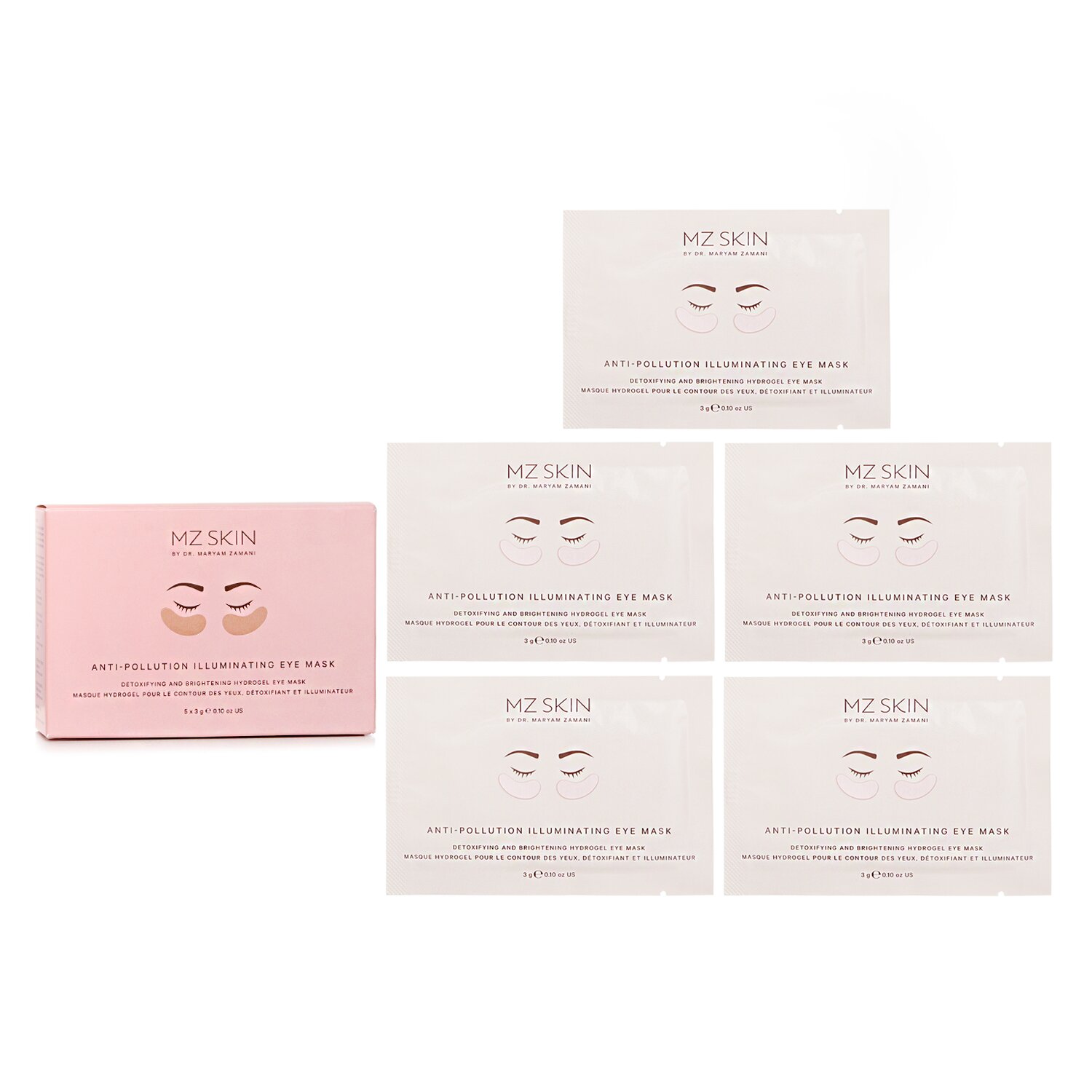 MZ Skin Осветляющая Маска для Глаз против Загрязнений 5x 3g/0.1oz