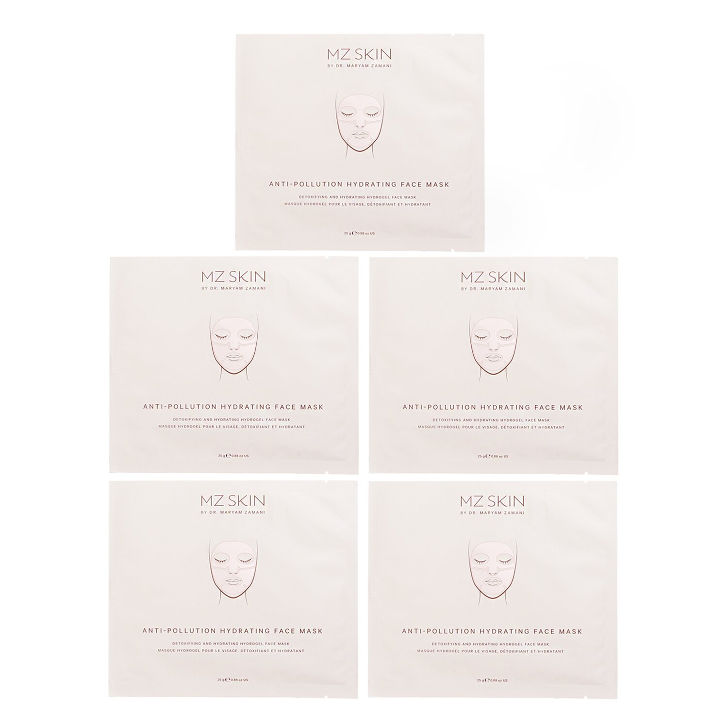 MZ Skin Anti-Pollution Hydrating Face Mask 5x 25g/0.88oz