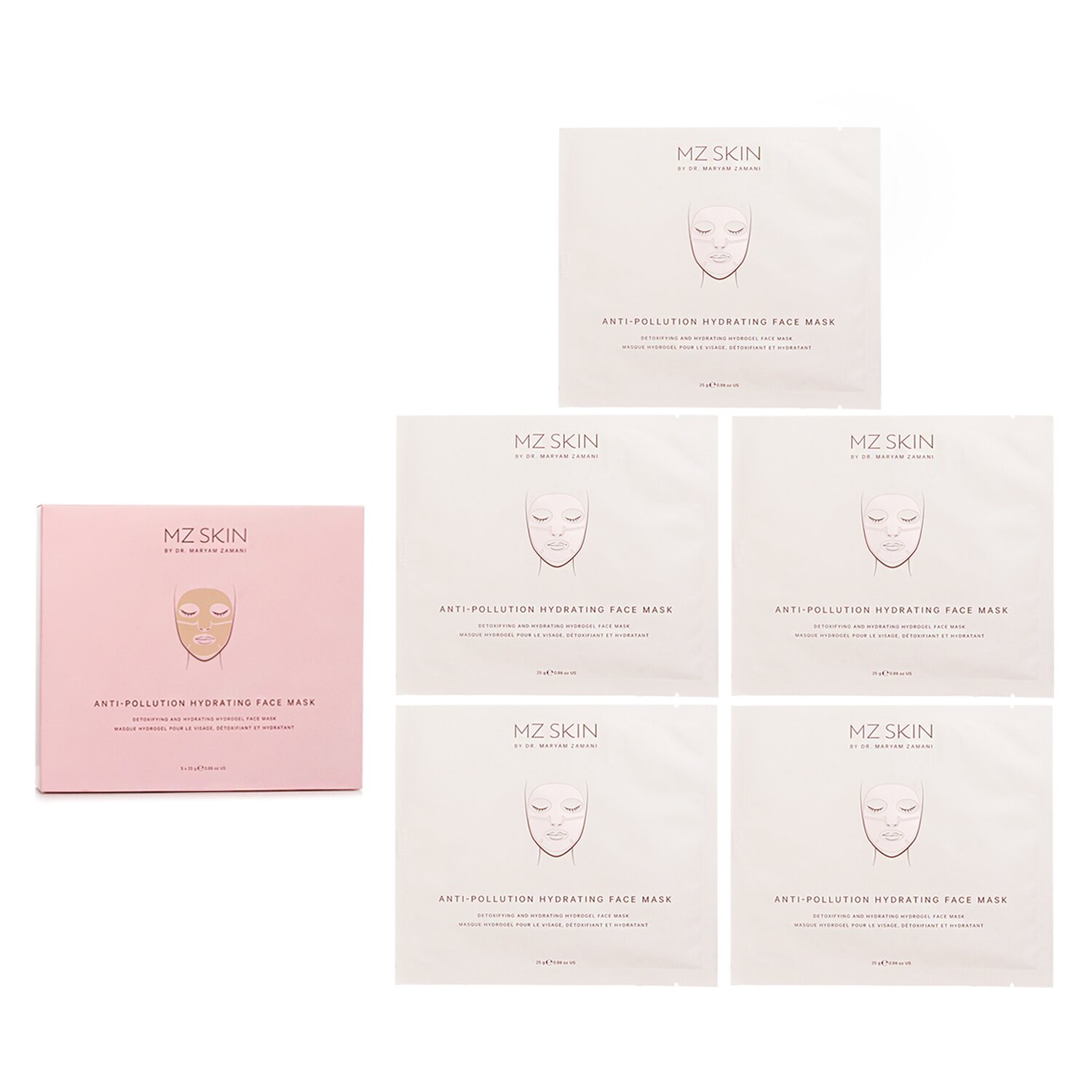 MZ Skin Anti-Pollution Hydrating Face Mask 5x 25g/0.88oz