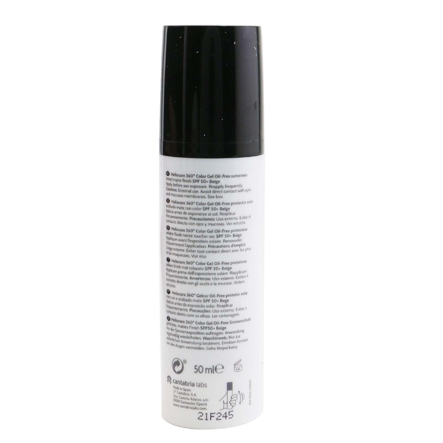 Heliocare by Cantabria Labs Heliocare 360 Color Gel - Oil Free (Tinted Matte Finish) SPF50 50ml/1.7oz