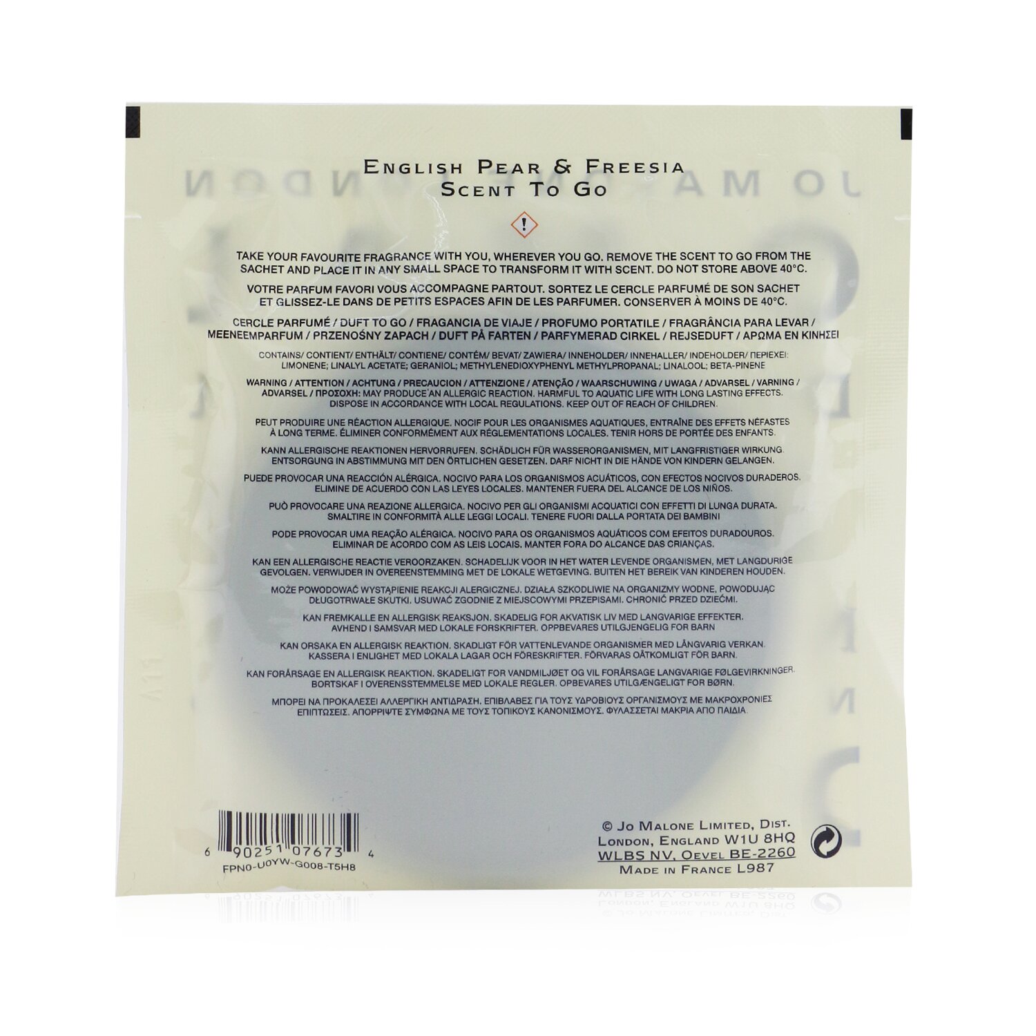 Jo Malone English Pear & Freesia Ароматный Аксессуар 1pc