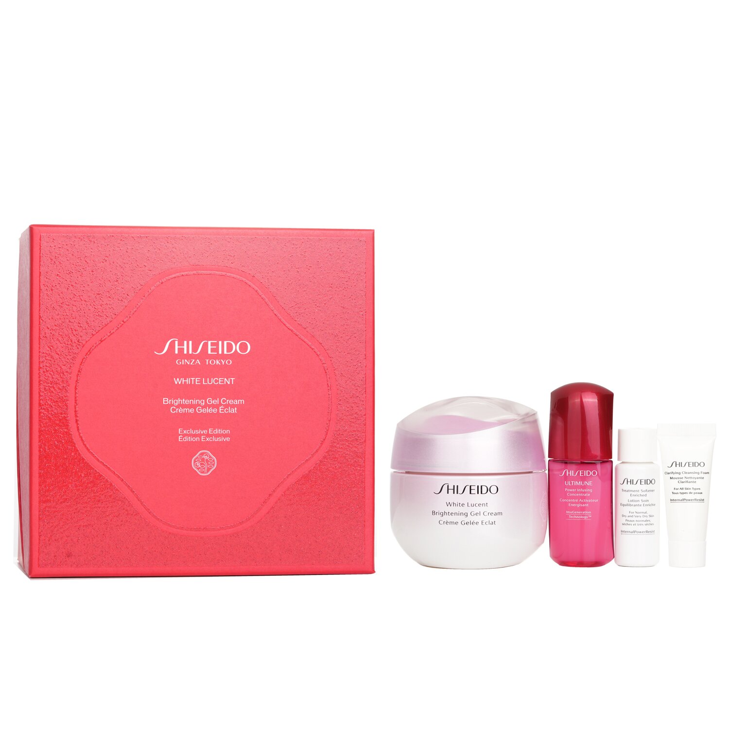 Shiseido 資生堂 美透白假日套裝：啫喱霜 50ml + 潔面泡沫 5ml + 柔膚水 7ml + 超強濃縮液 10ml 4pcs