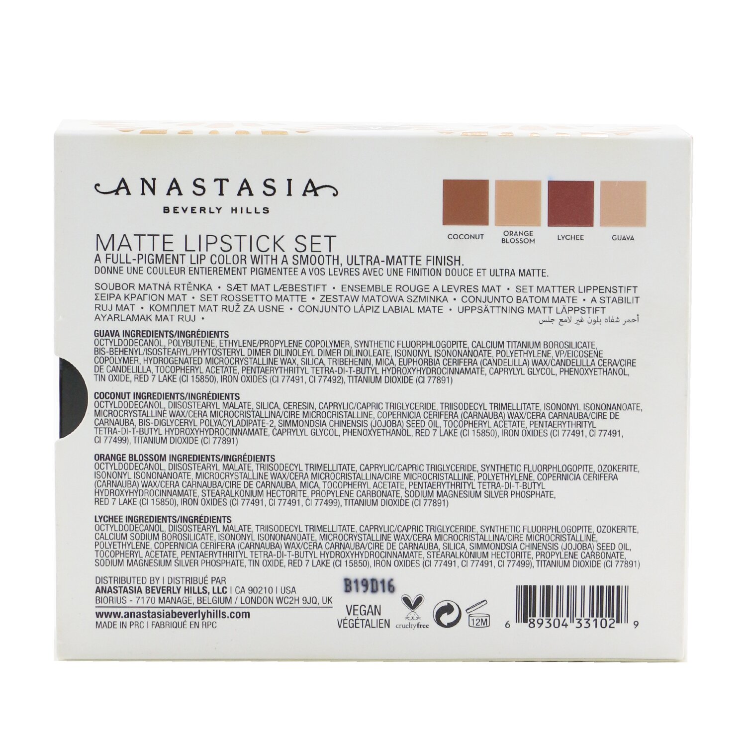 Anastasia Beverly Hills Matte Lipstick Set (4x Mini Lipstick) 4x1.3g/0.045oz