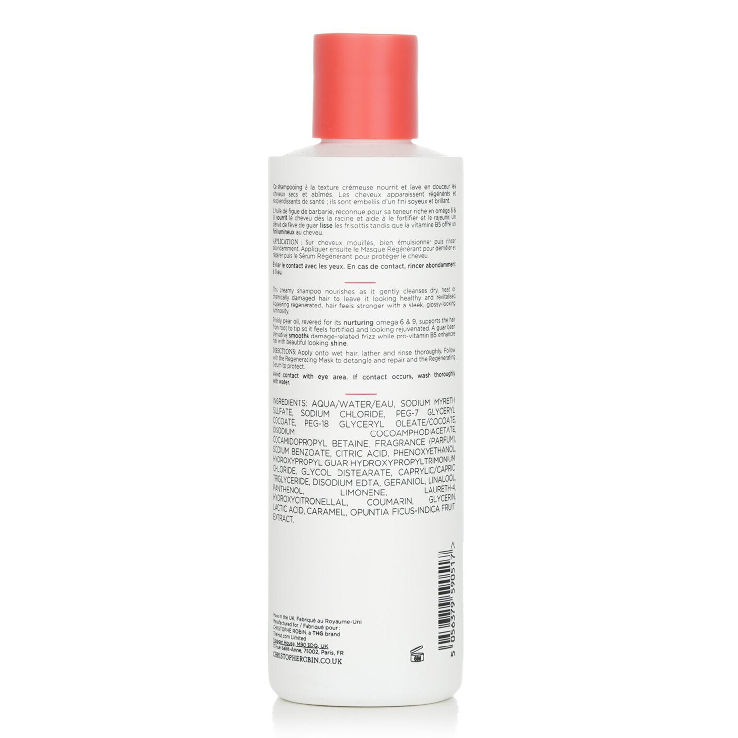 Christophe Robin Regenerating Shampoo with Prickly Pear Oil - Dry & Damaged Hair 250ml/8.4oz