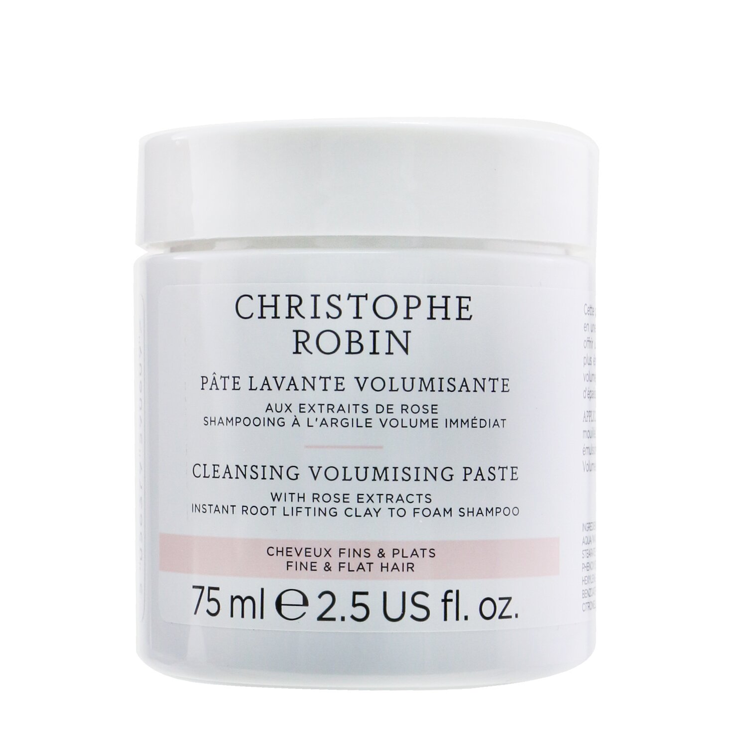 Christophe Robin Cleansing Volumising Paste with Rose Extracts (Instant Root Lifting Clay to Foam Shampoo) - Fine & Flat Hair 75ml/2.5oz