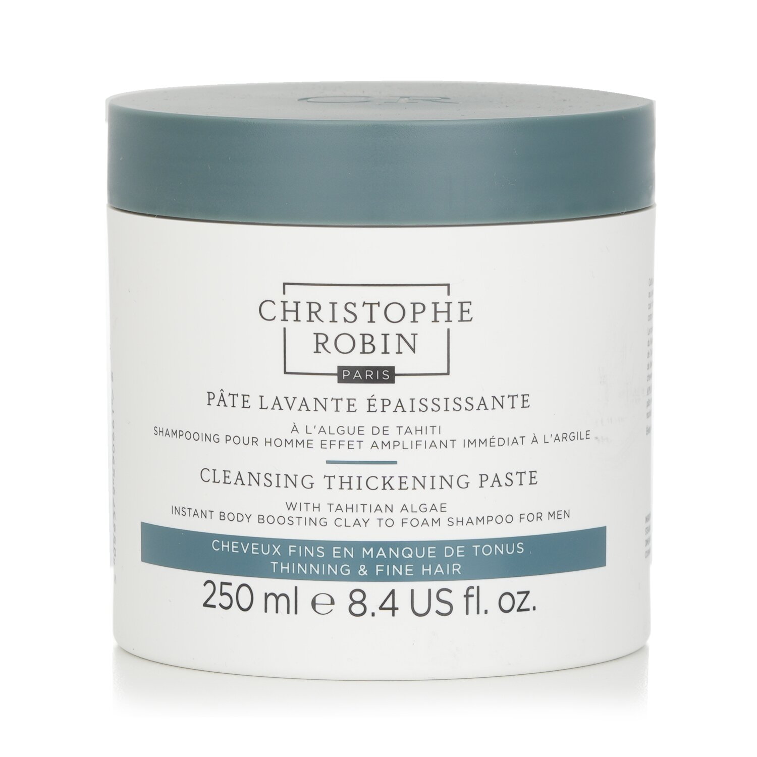Christophe Robin Cleansing Thickening Paste with Tahitian Algae For Men (Instant Body Boosting Clay to Foam Shampoo) 250ml/8.4oz