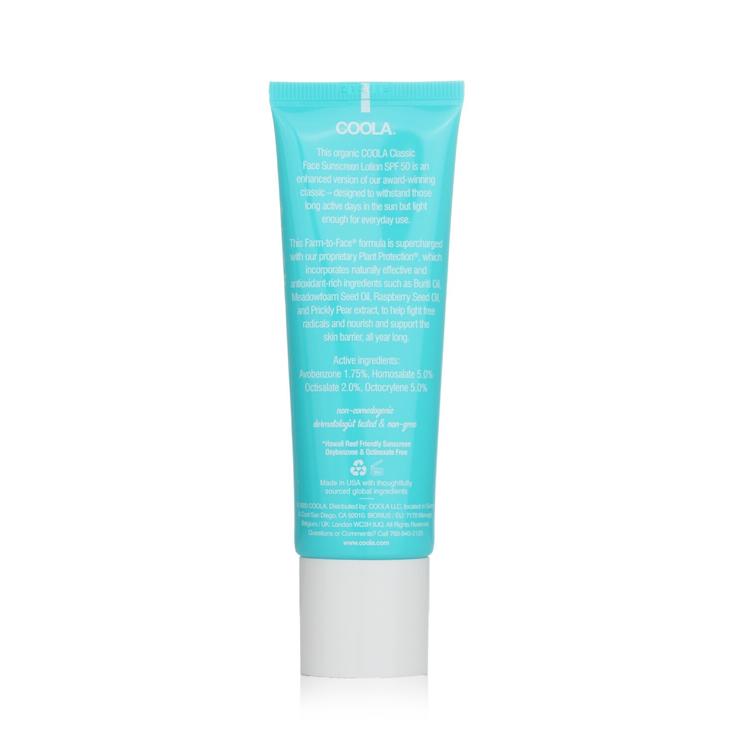 Coola Classic Face Organic Sunscreen Lotion SPF 50 - White Tea 50ml/1.7oz