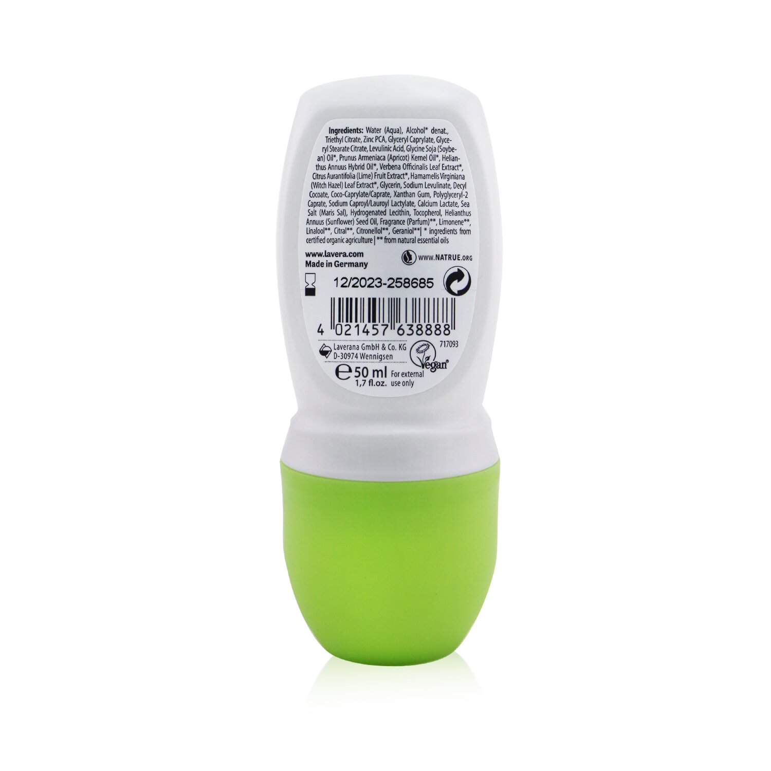 Lavera Deo Roll-On (Natural & Refresh) - With Organic Lime & Natural Minerals 50ml/1.7oz