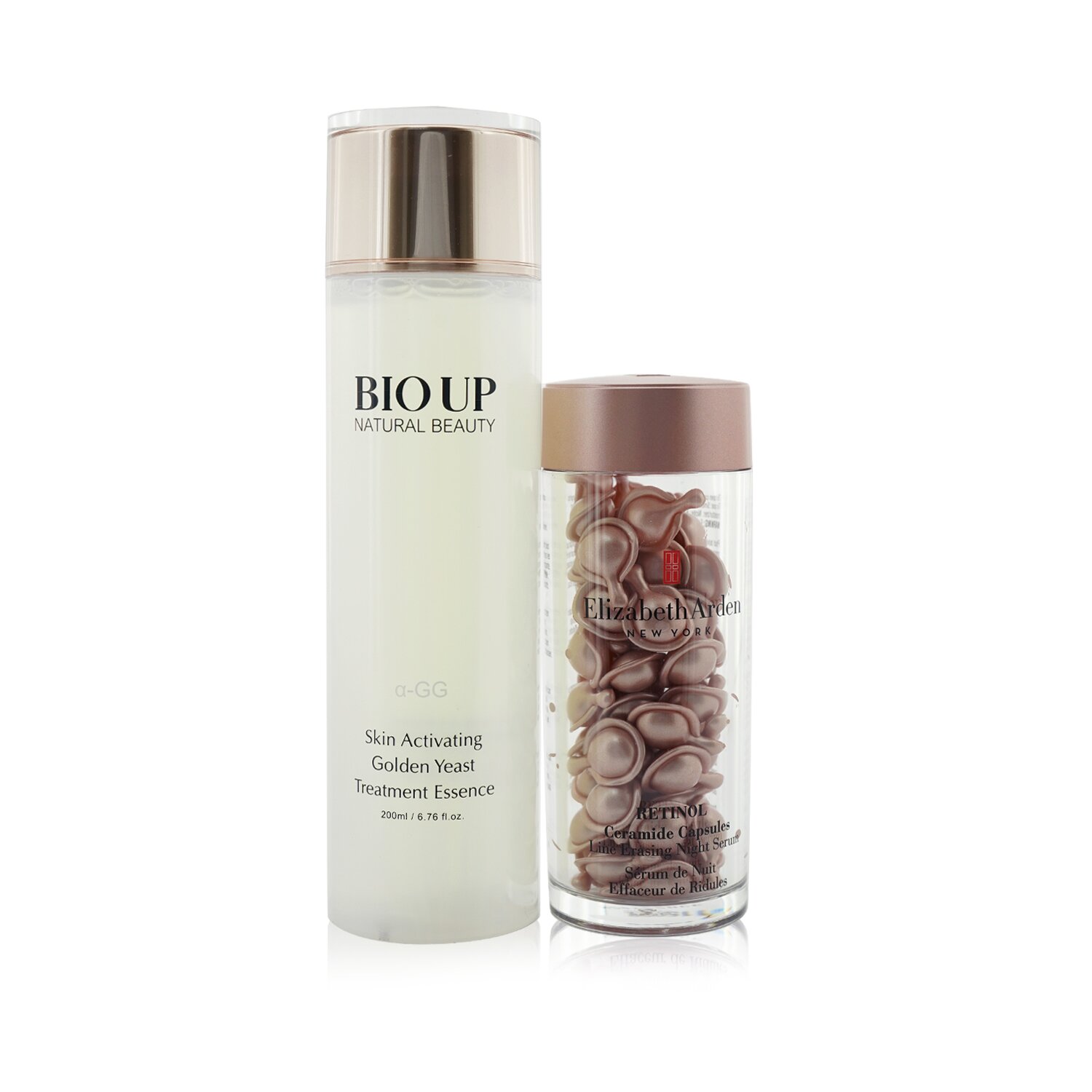 Elizabeth Arden Ceramide Retinol Capsules - Line Erasing Night Serum 60caps (Free: Natural Beauty BIO UP Treatment Essence 200ml) 2pcs