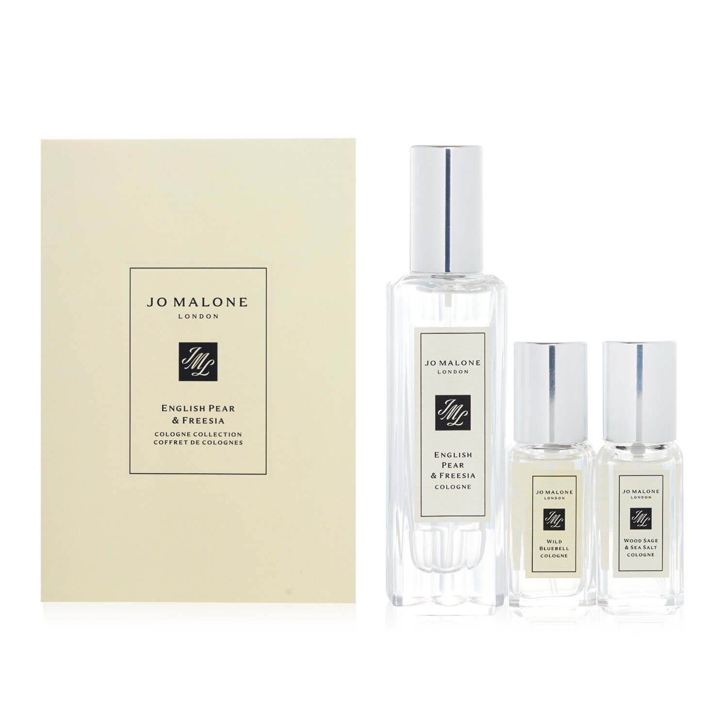 Jo Malone  English Pear & Freesia Coffret: Английска круша и фрезия 30 мл + градински чай и морска сол 9 мл + дива камбанка 9 мл 3pcs