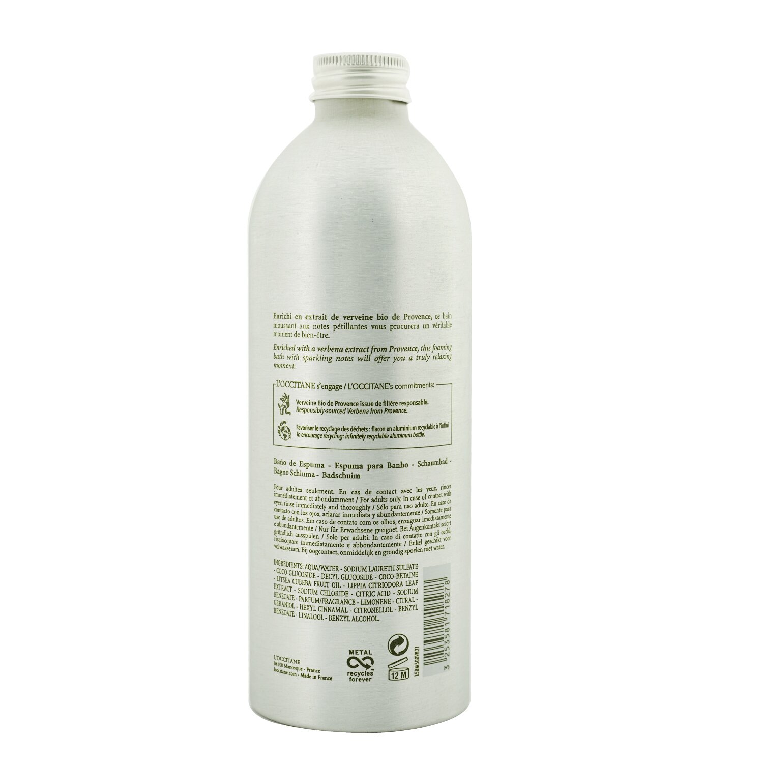 L'Occitane Verveine (Verbena) Foaming Bath 500ml/16.9oz