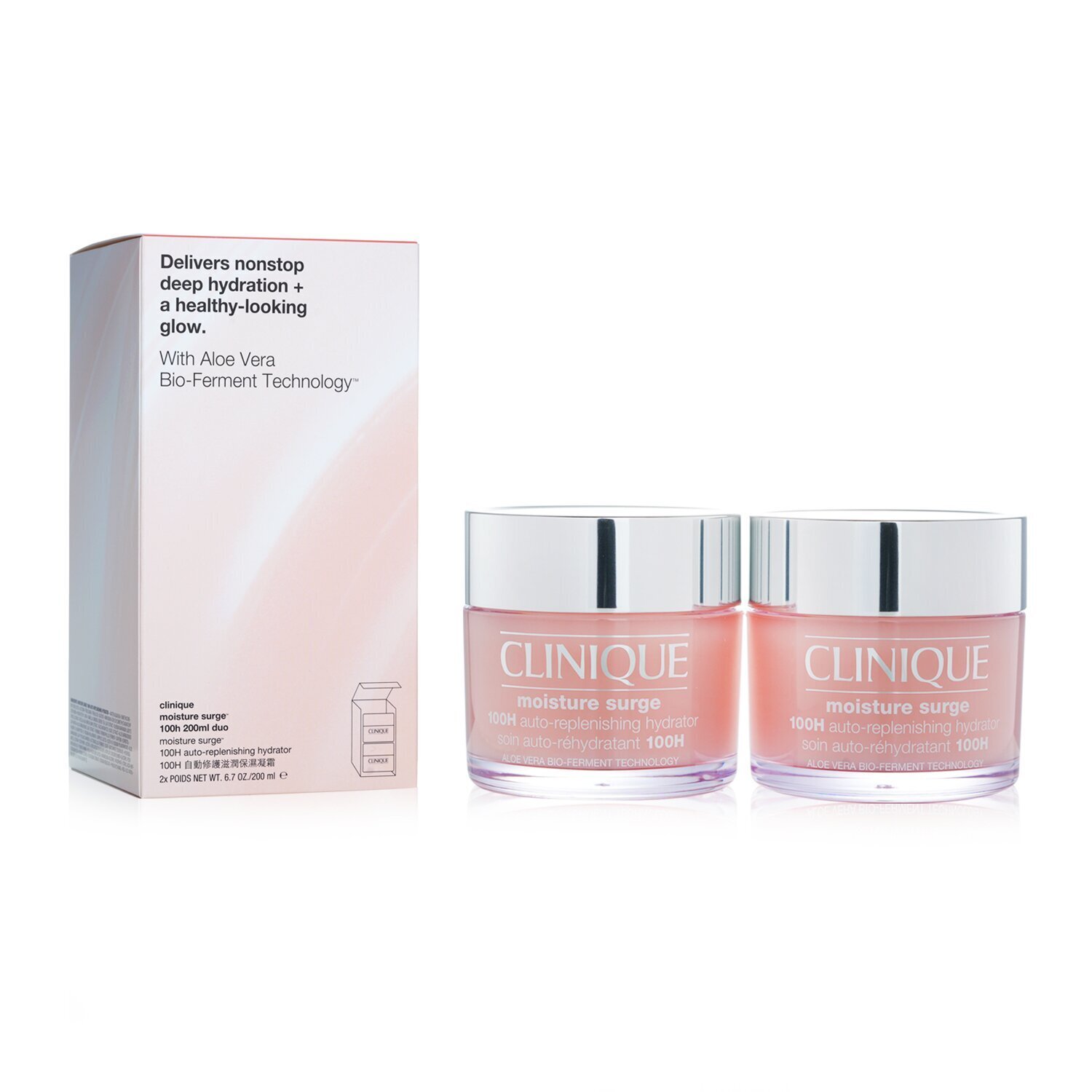 Clinique Moisture Surge 100H Auto-doplňující hydratační hydratační přístroj (velikost Jumbo) Duo Pack 2x200ml/6.7oz