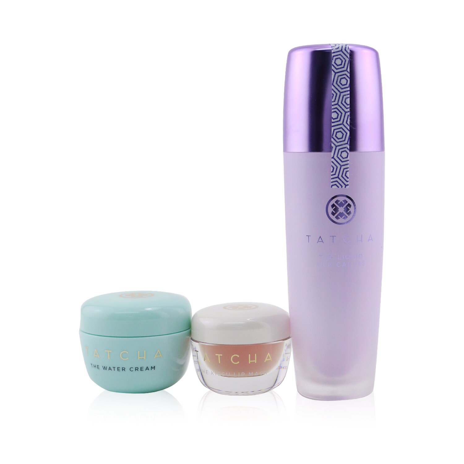 Tatcha Award-Winning Favorites Set: The Liquid Silk Canvas 30g + The Water Cream 10ml + The Kissu Lip Mask 5g 3pcs