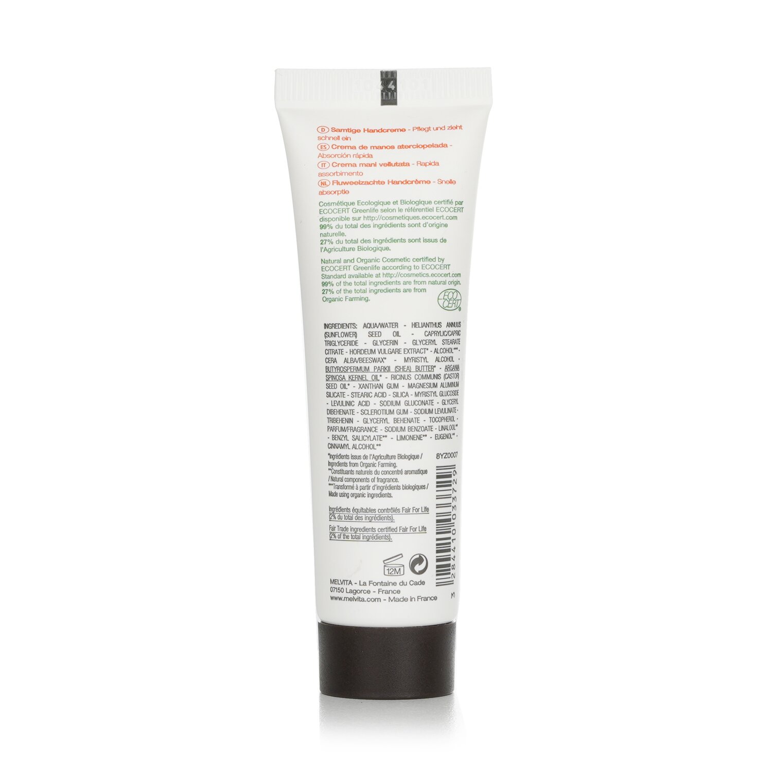 Melvita L'Argan Bio Velvet Hand Cream - Fast Absorption 30ml/1oz