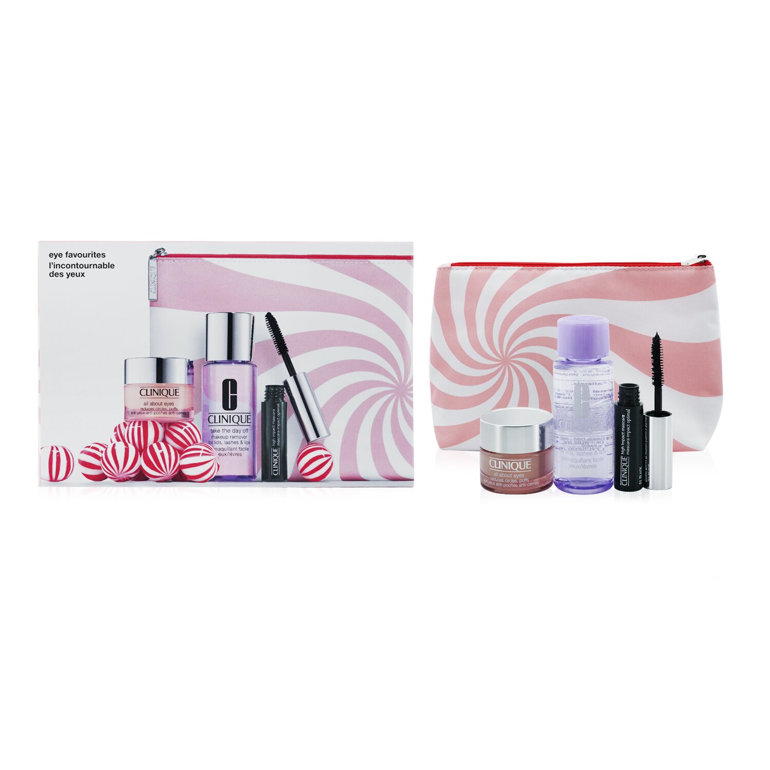 Clinique Eye Favourites Set: All About Eyes 15ml+ Take The Day Off Makeup Remover 50ml+ High Impact Mascara 3.5ml+ Bag 3pcs+1Bag