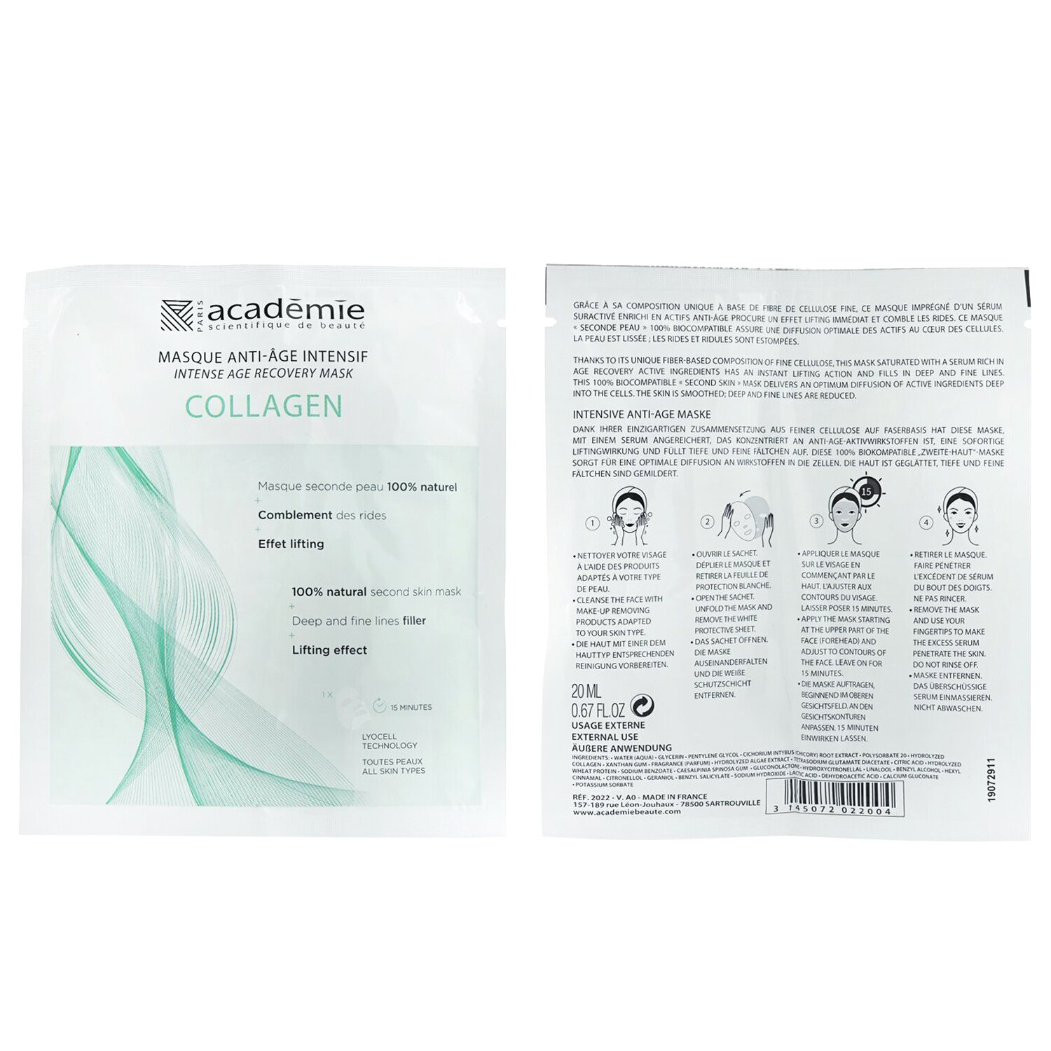 Academie Intense Age Recovery Mask - Collagen 20ml/0.67oz