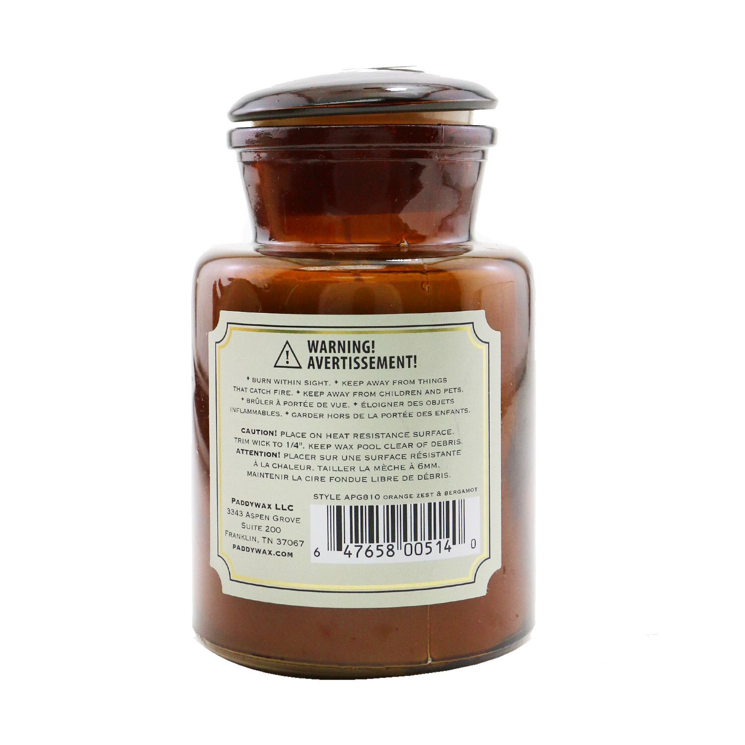Paddywax Apothecary Candle - Orange Zest & Bergamot 226g/8oz