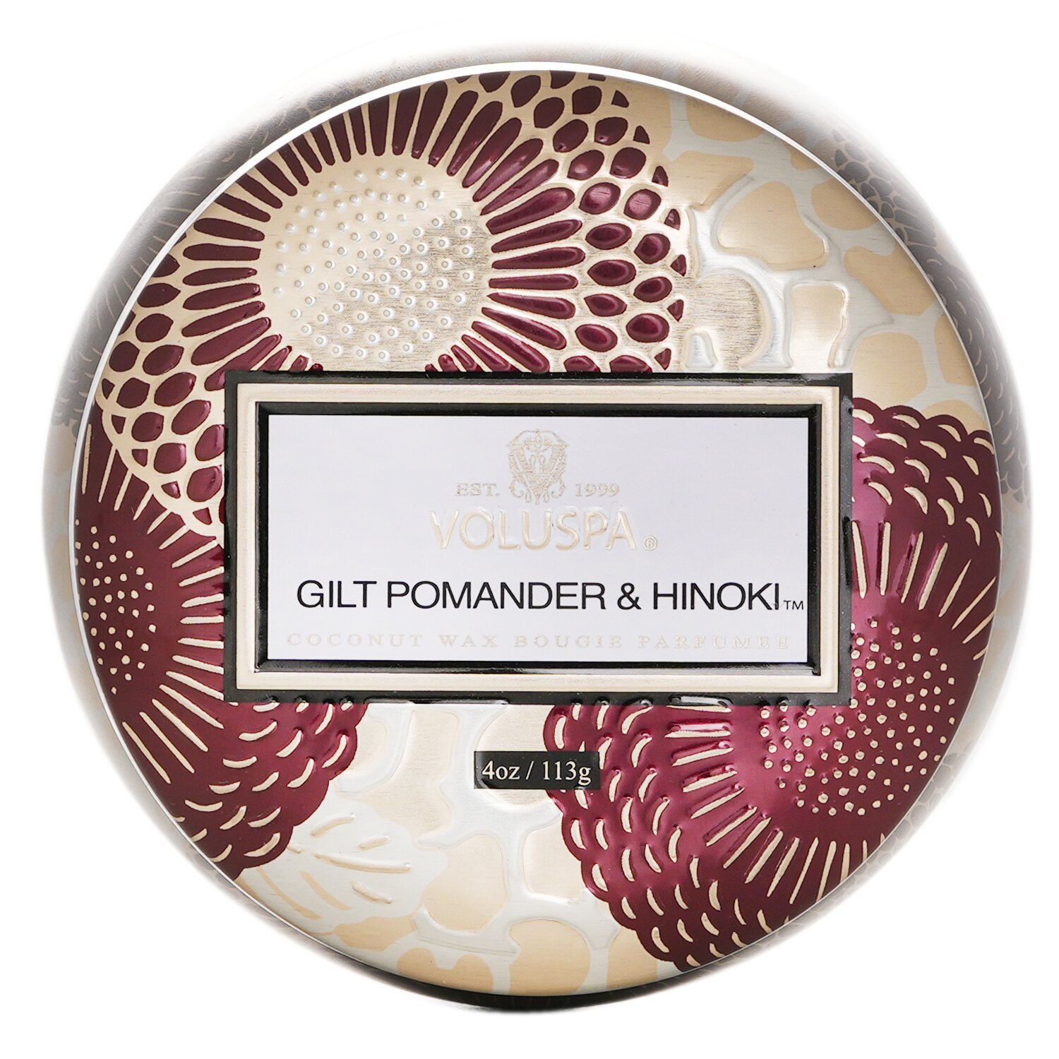 Voluspa Mini Tin Candle - Gilt Pomander & Hinoki 113g/4oz