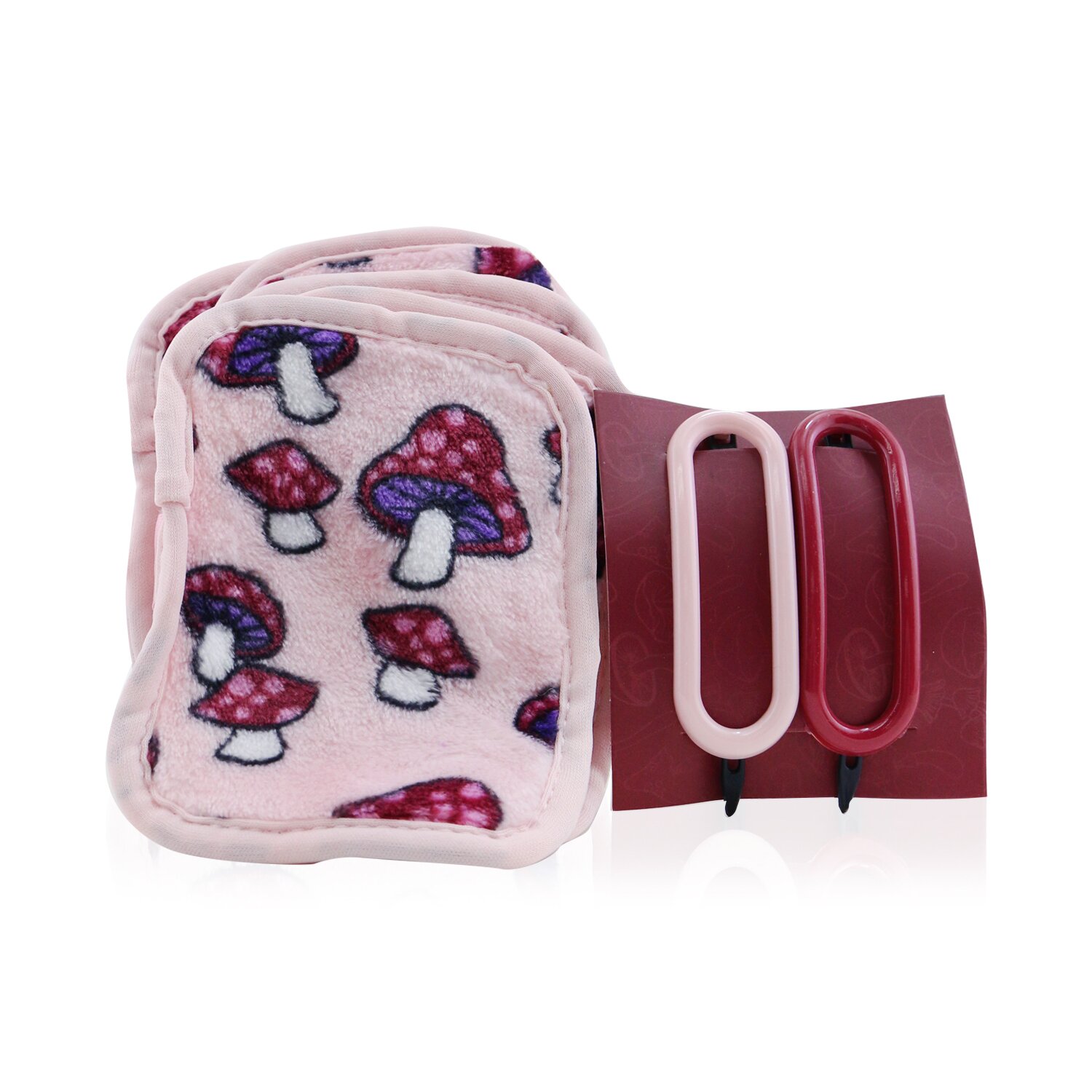 MakeUp Eraser Mushroom Set (7x Mini MakeUp Eraser Cloth + 2x Hair Clip + 1x Bag) Picture Color