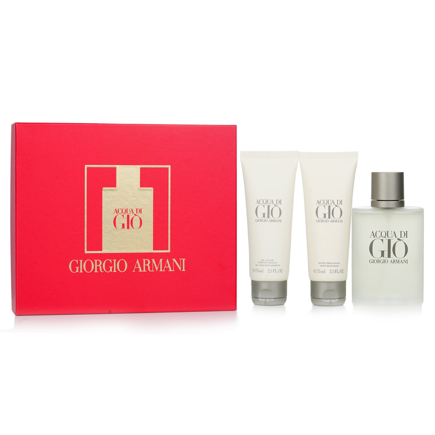 Giorgio Armani Acqua Di Gio Coffret: Eau De Toilette Spray 100ml/3.4oz + All Over Body Shampoo 75ml/2.5oz + A/S Balm 75ml/2.5oz 3pcs