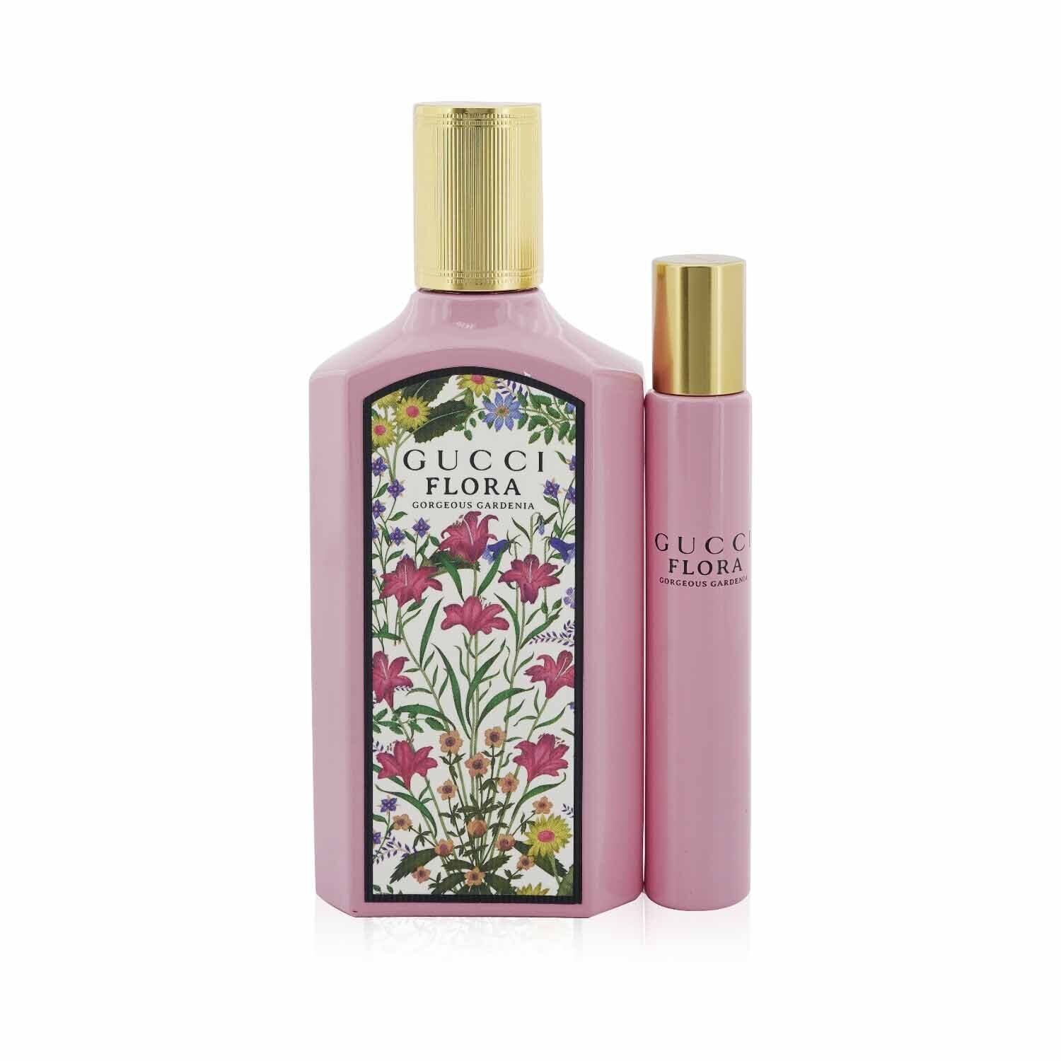 Gucci Flora By Gucci Coffret: Eau De Parfum Spray 100ml/3.3oz + Rollerball 7.4ml/0.25oz 2pcs