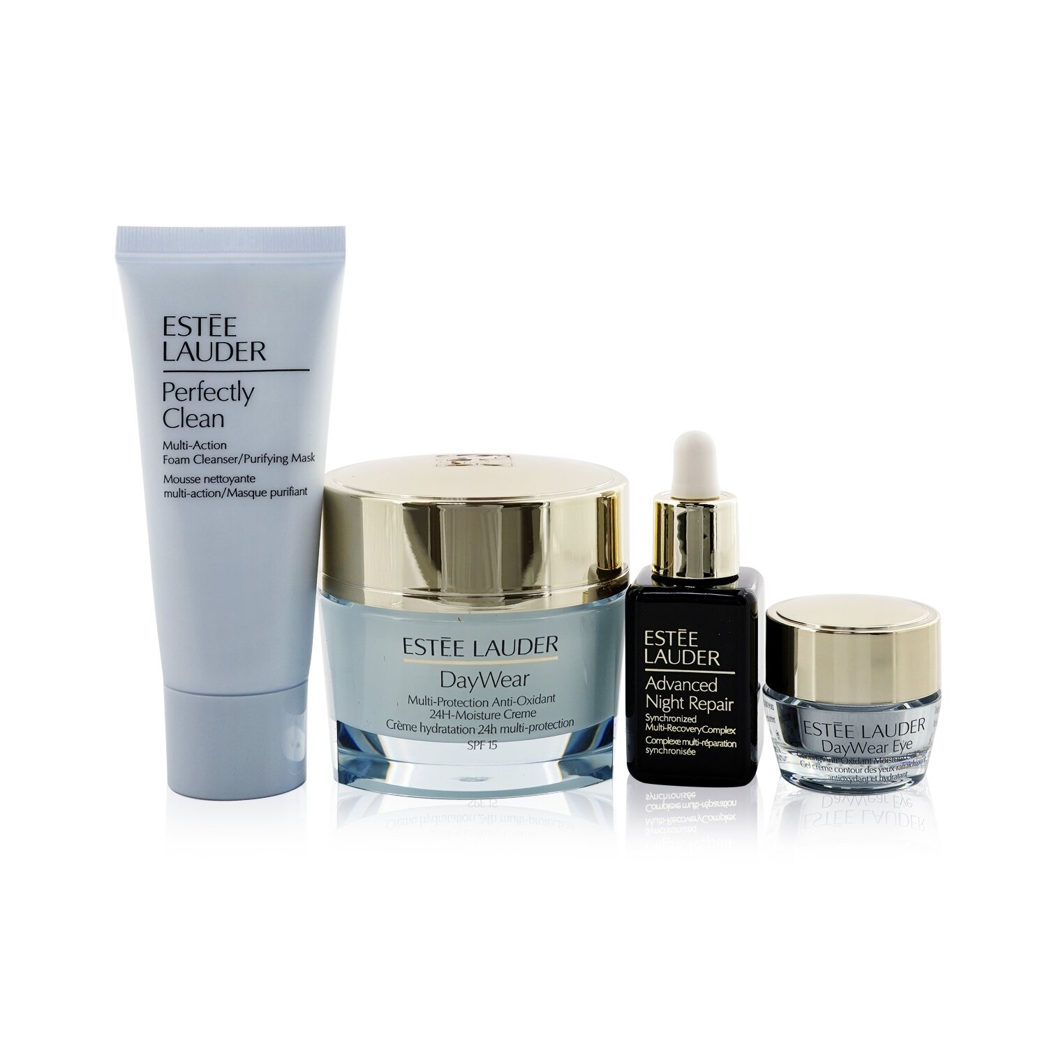 Estee Lauder Protect+Hydrate Skincare Delights: Day Wear Creme SPF 15 50ml+ ANR 15ml+ Day Wear Eye 5ml+ Perfectly Clean 30ml 4pcs