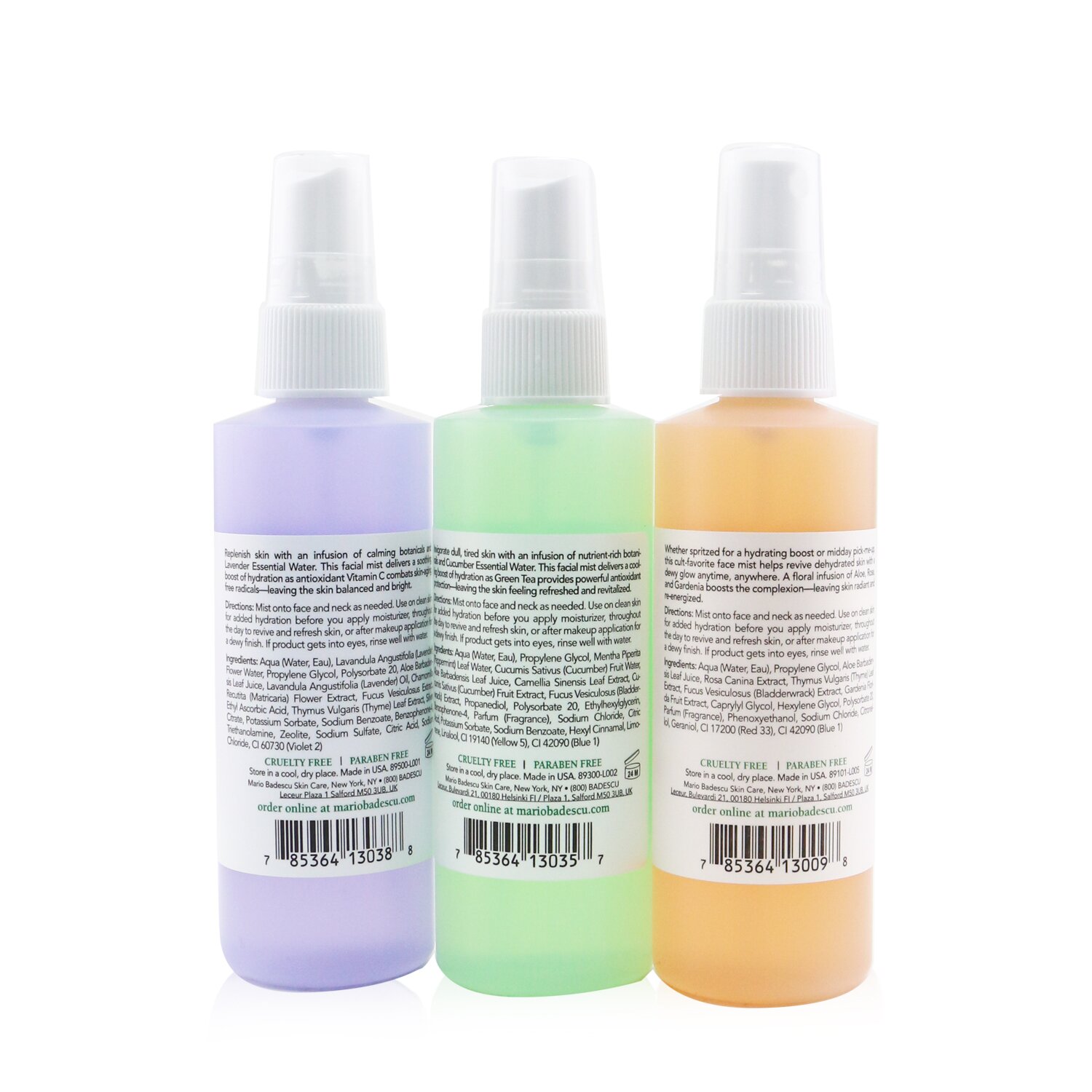 Mario Badescu Spritz. Mist. Glow. Set 3x 118ml/4oz