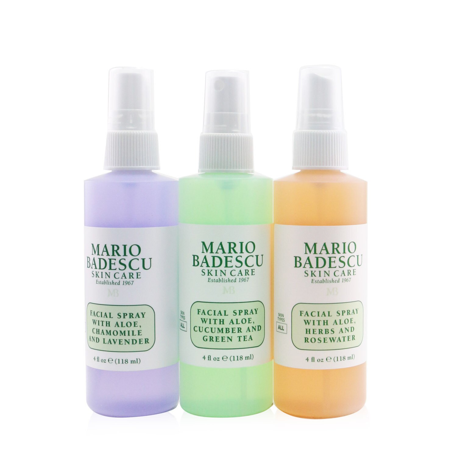 Mario Badescu Spritz. Mist. Glow. Set 3x 118ml/4oz