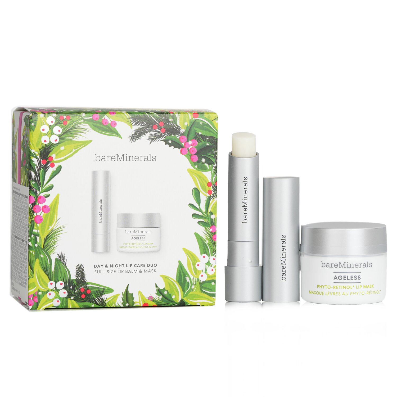 BareMinerals Day & Night Lip Care Duo: Ageless Phyto-Retinol Lip Balm 3.3g+ Ageless Phyto-Retinol Lip Mask 13g 2pcs