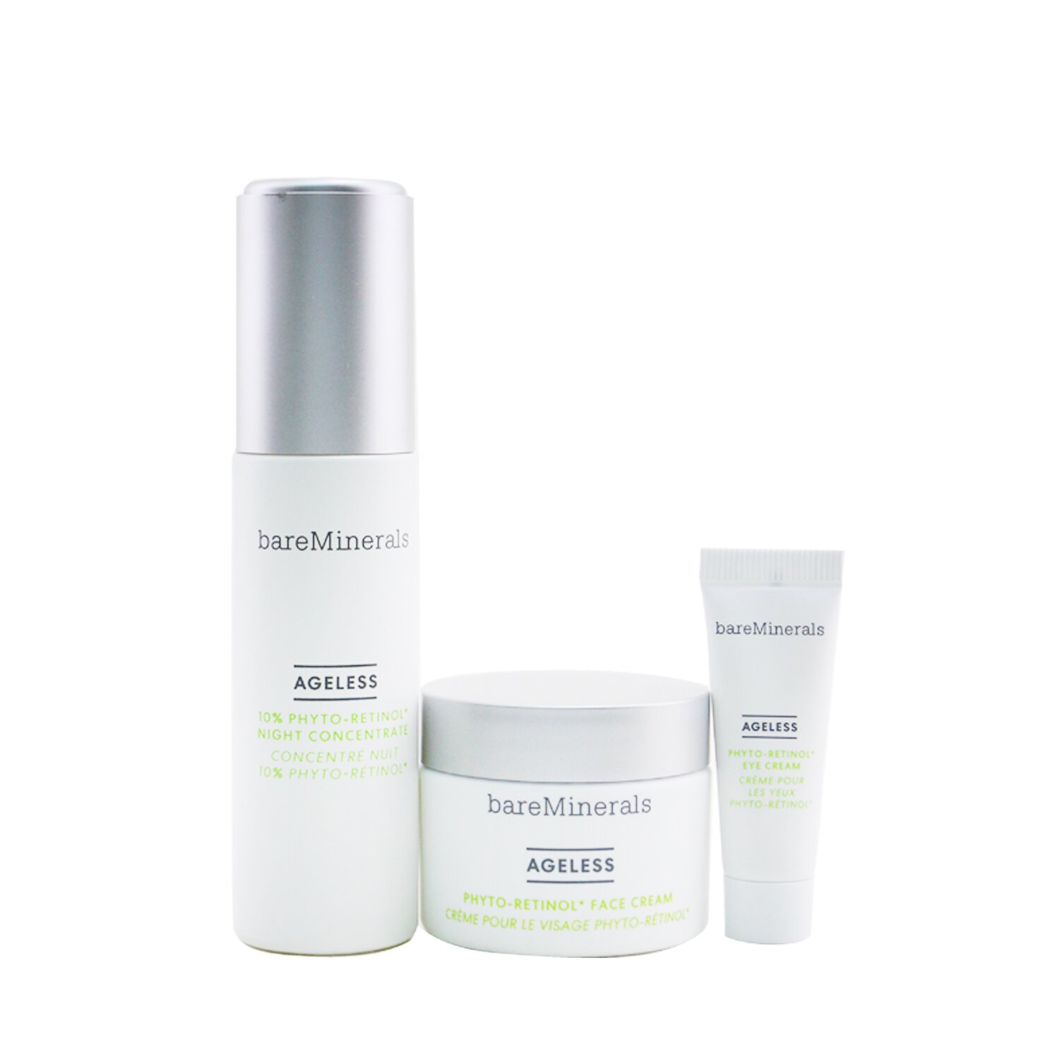 BareMinerals Ageless Phyto-Retinol Trio: Night Concentrate 30ml+ Face Cream 30g+ Eye Cream 5g 3pcs
