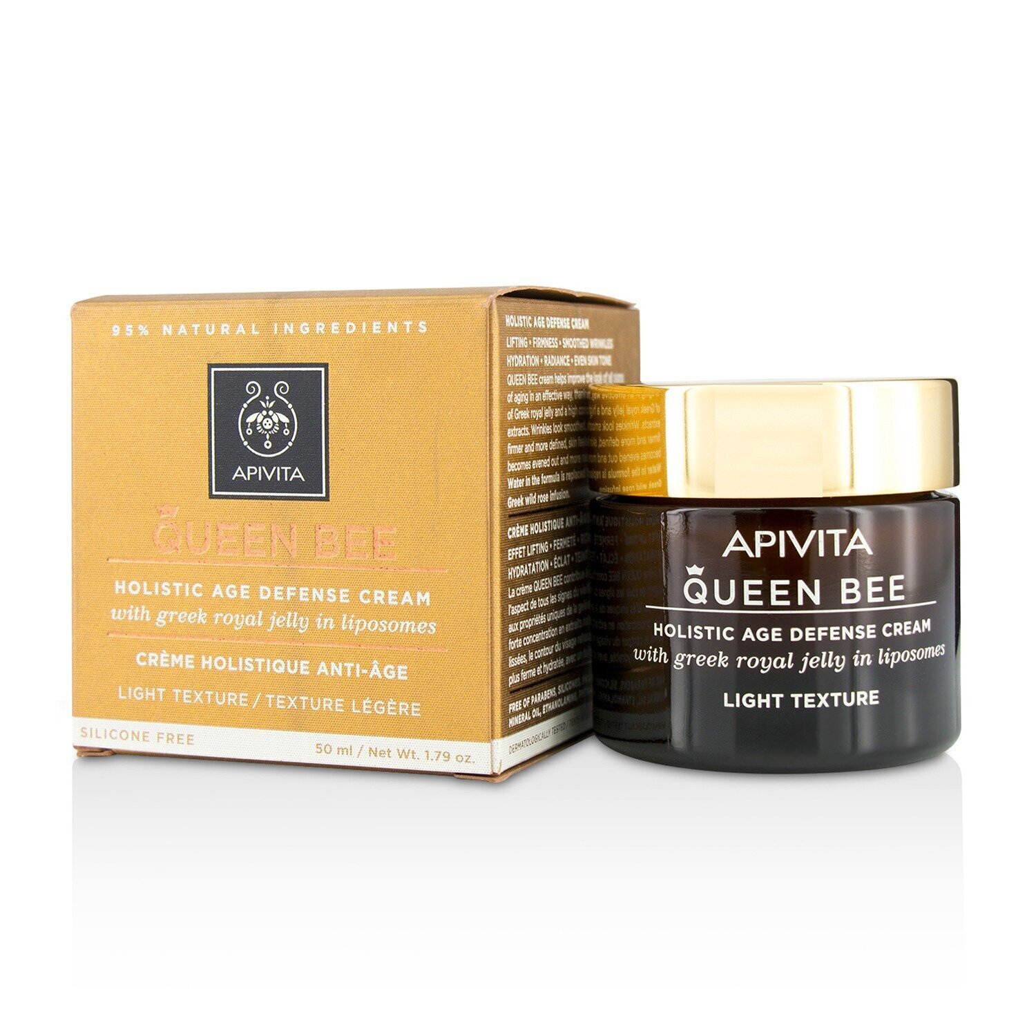 Apivita Queen Bee Holistic Age Defense Cream Light Texture (Exp. Date: 06/2022) 50ml/1.7oz