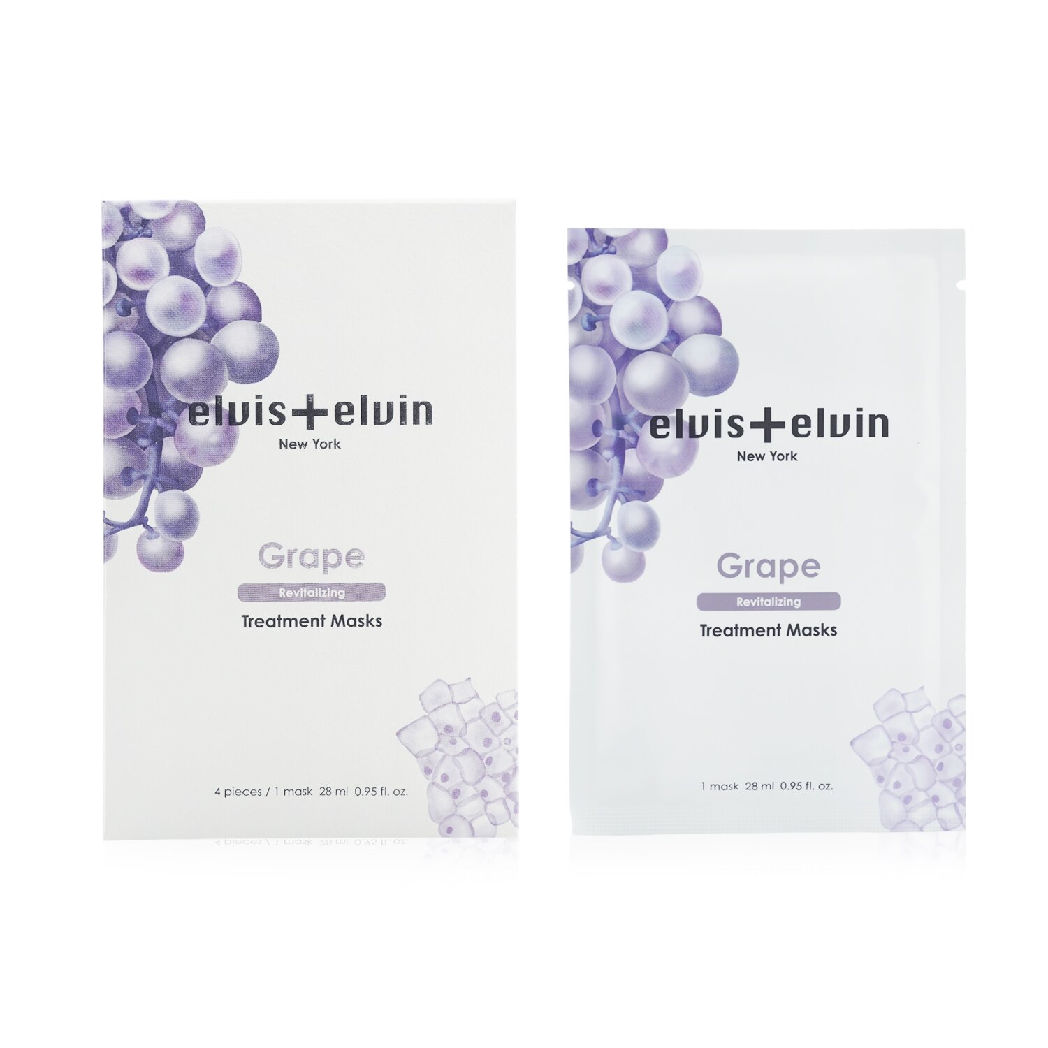 Elvis + Elvin Máscaras de Tratamento Revitalizantes - Uva 4x28ml/0.95oz