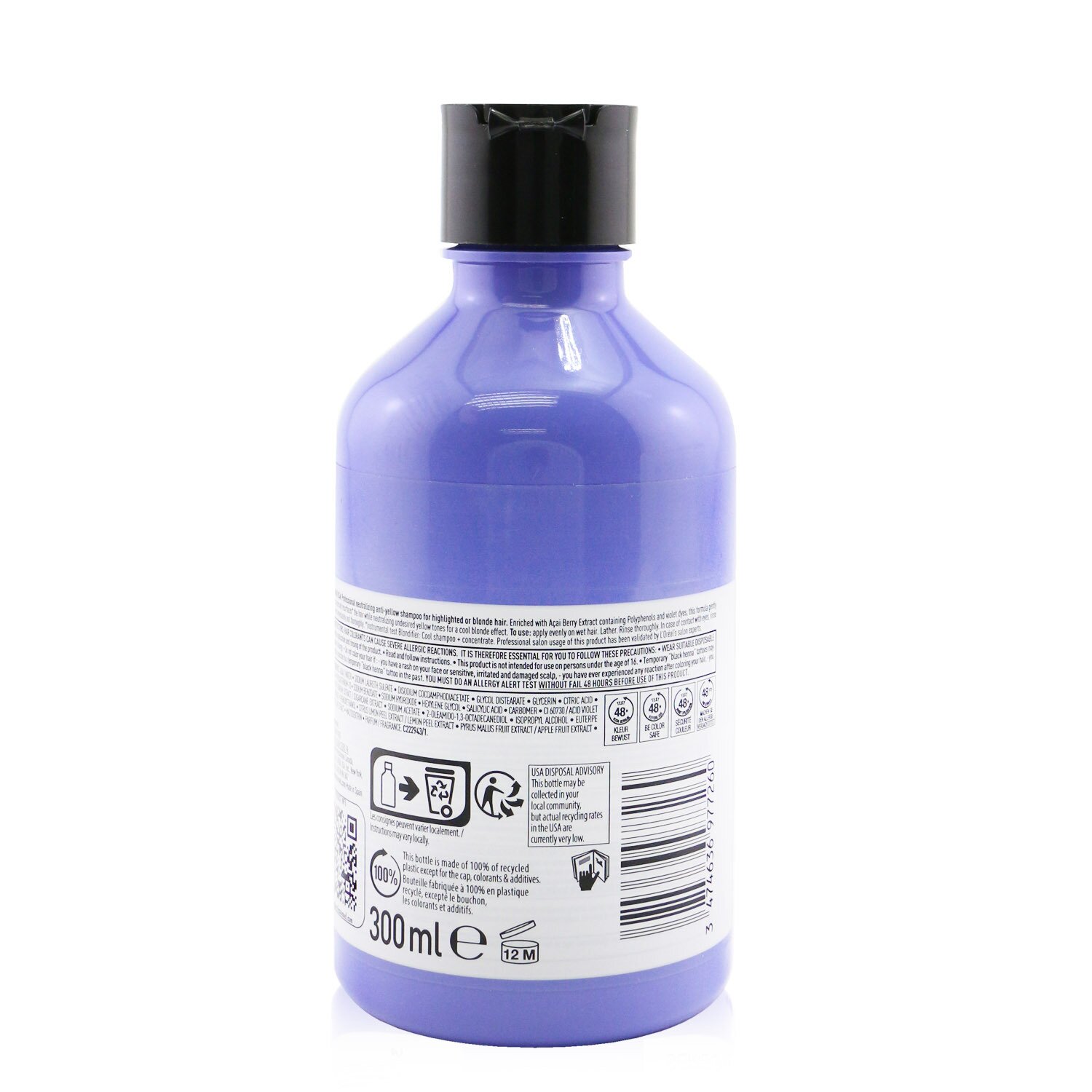 L'Oreal Blondifier Cool Violet Dyes + Acai Polyphenols Neutralizing Shampoo 300ml/10.1oz