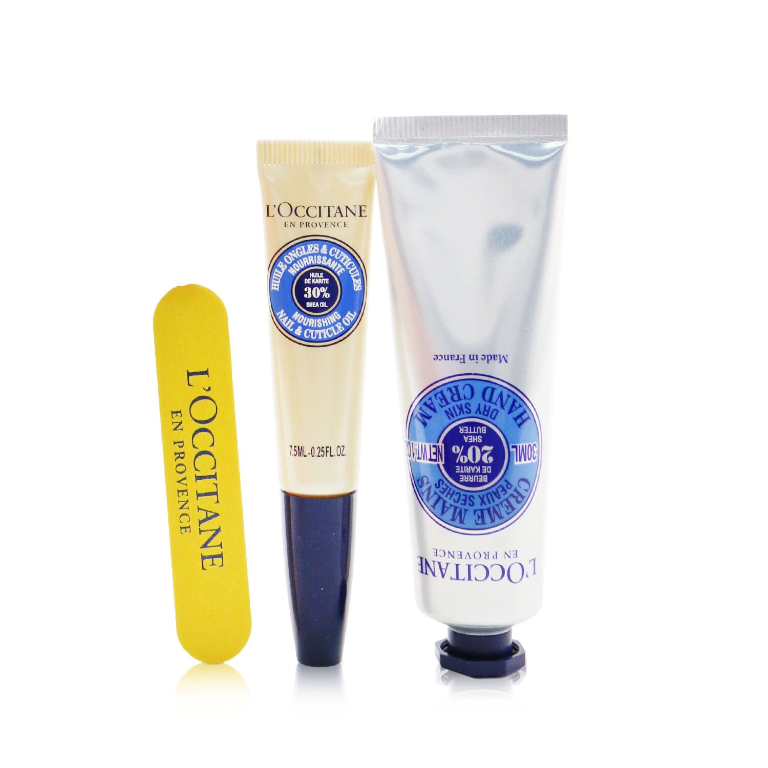 欧舒丹 L'Occitane 手部护理套装：润手霜 30ml + 指甲护理油 7.5ml + 指甲挫 3pcs