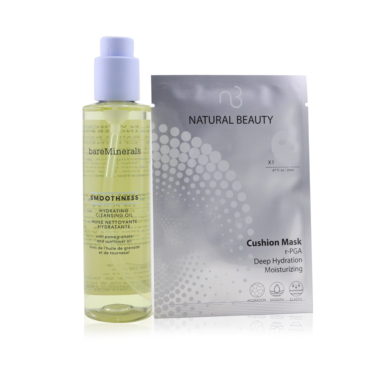 BareMinerals Smoothness Увлажняющее Очищающее Масло (Подарок: Natural Beauty r-PGA Deep Hydration Увлажняющая Маска 6x 20мл) 180ml+6x20ml