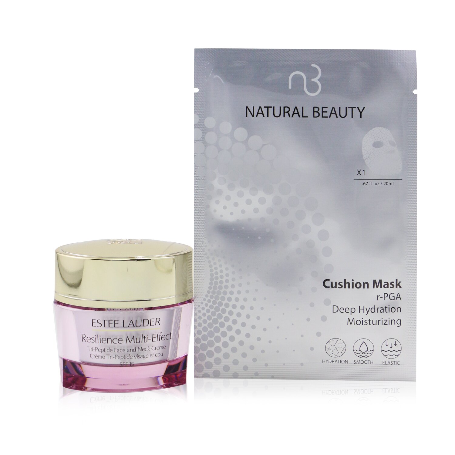 Estee Lauder Resilience Multi-Effect Tri-Peptide Face and Neck Creme SPF 15 - For Dry Skin (Free: Natural Beauty r-PGA Deep Hydration Moisturizing Cushion Mask 6x 20ml) 50ml+6x20ml