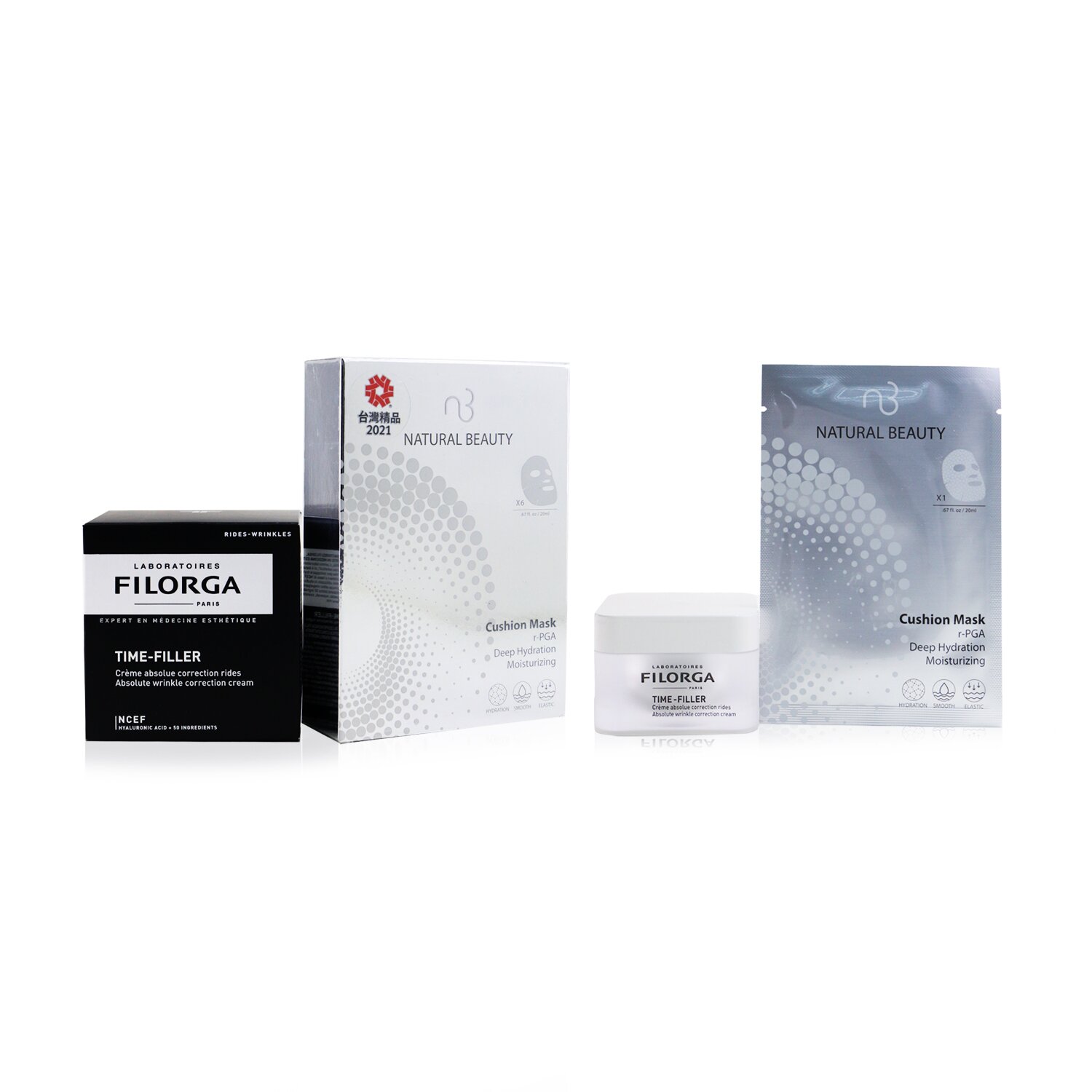 Filorga Time-Filler Absolute Wrinkle Correction Cream 50ml (Free: Natural Beauty r-PGA Deep Hydration Moisturizing Cushion Mask 6x 20ml) 50ml+6x20ml