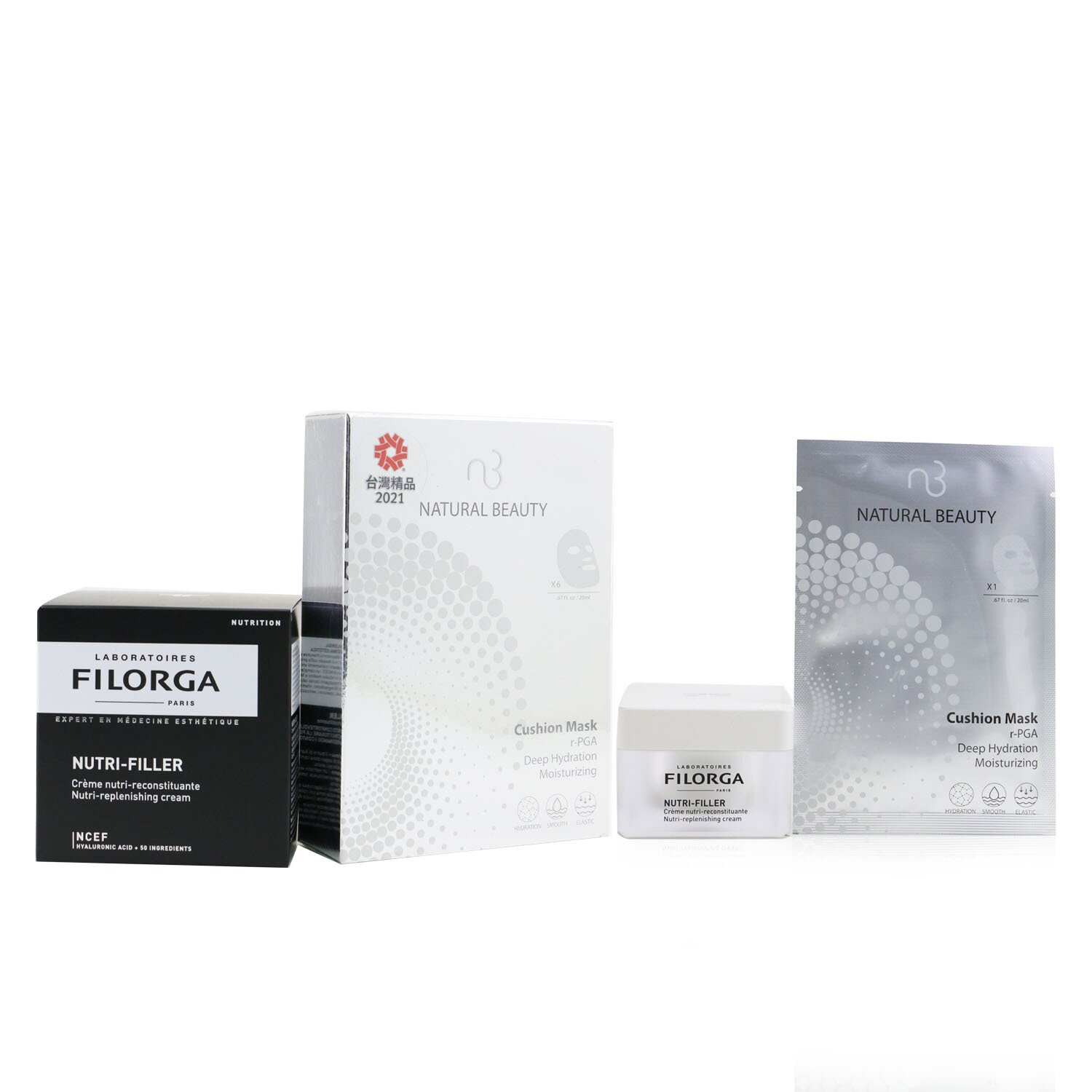 Filorga Nutri-Filler tápanyagfeltöltő krém 50 ml (ingyenes: Natural Beauty r-PGA Deep Hydration hidratáló párna maszk 6x 20 ml) 50ml+6x20ml
