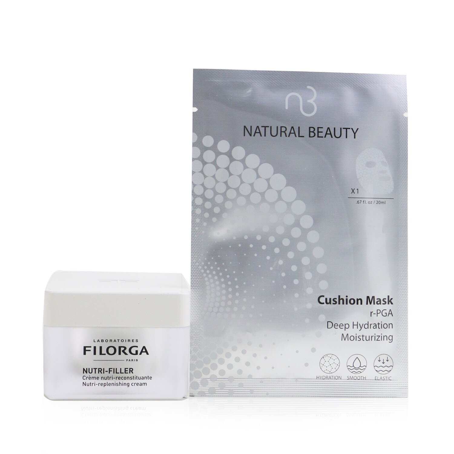 Filorga Nutri-Filler tápanyagfeltöltő krém 50 ml (ingyenes: Natural Beauty r-PGA Deep Hydration hidratáló párna maszk 6x 20 ml) 50ml+6x20ml