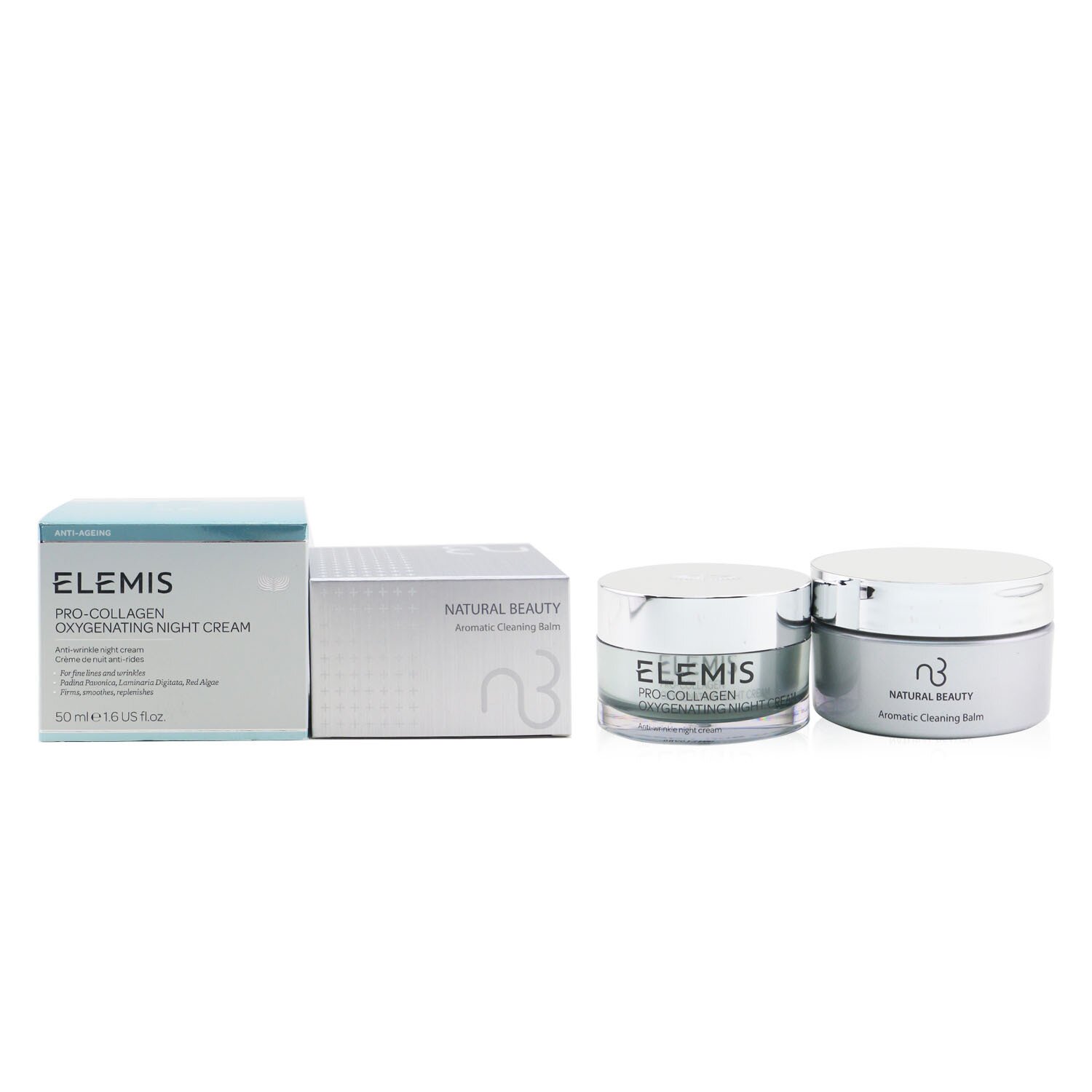 Elemis Pro-Collagen Oxygenating Night Cream 50ml (Free: Natural Beauty Aromatic Cleaning Balm 125g) 2pcs